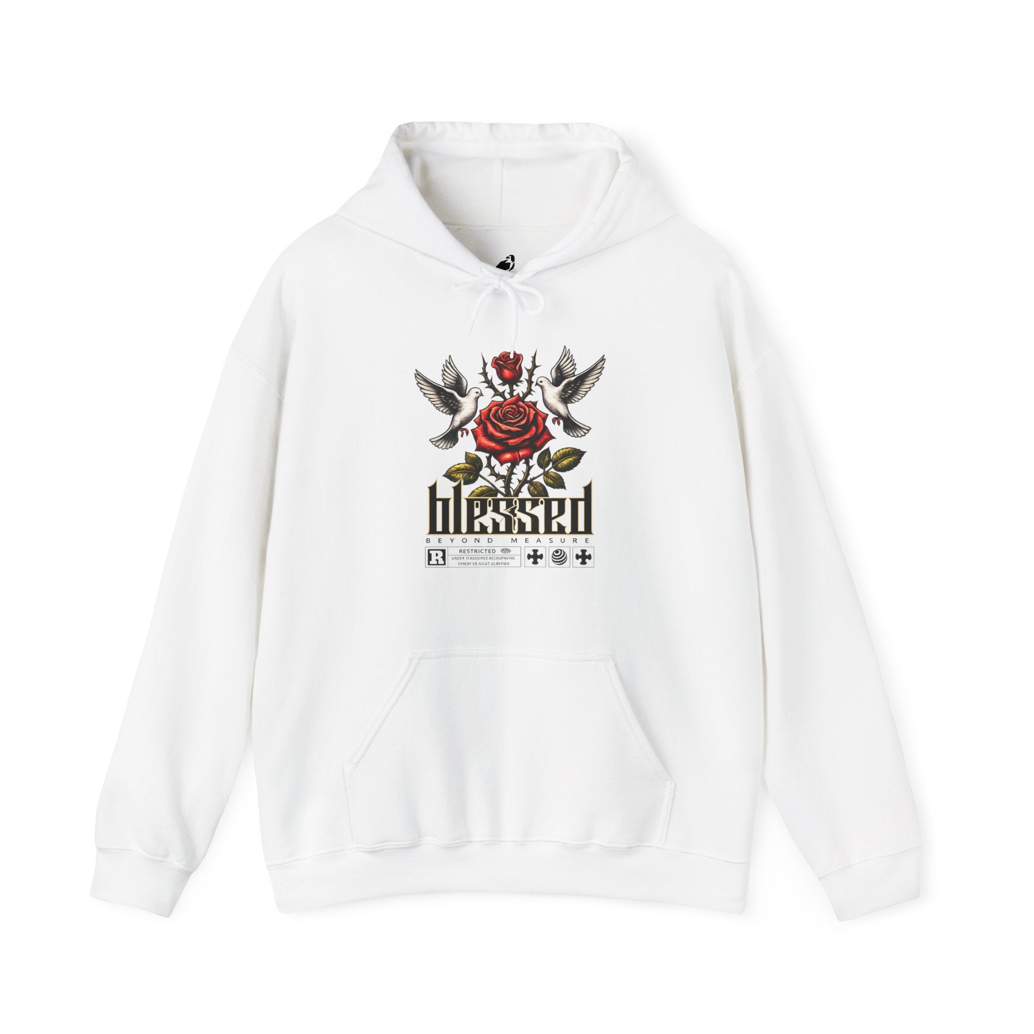 Blessed Rose Hoodie — Vintage Floral Faith Graphic Pullover