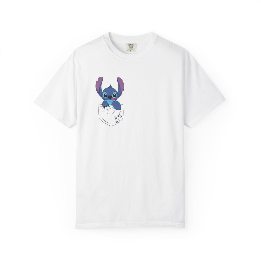 Funny Graphic T-Shirt — Pocket Stitch Character Front & “Oh Look! A Dumbass” Back Tee