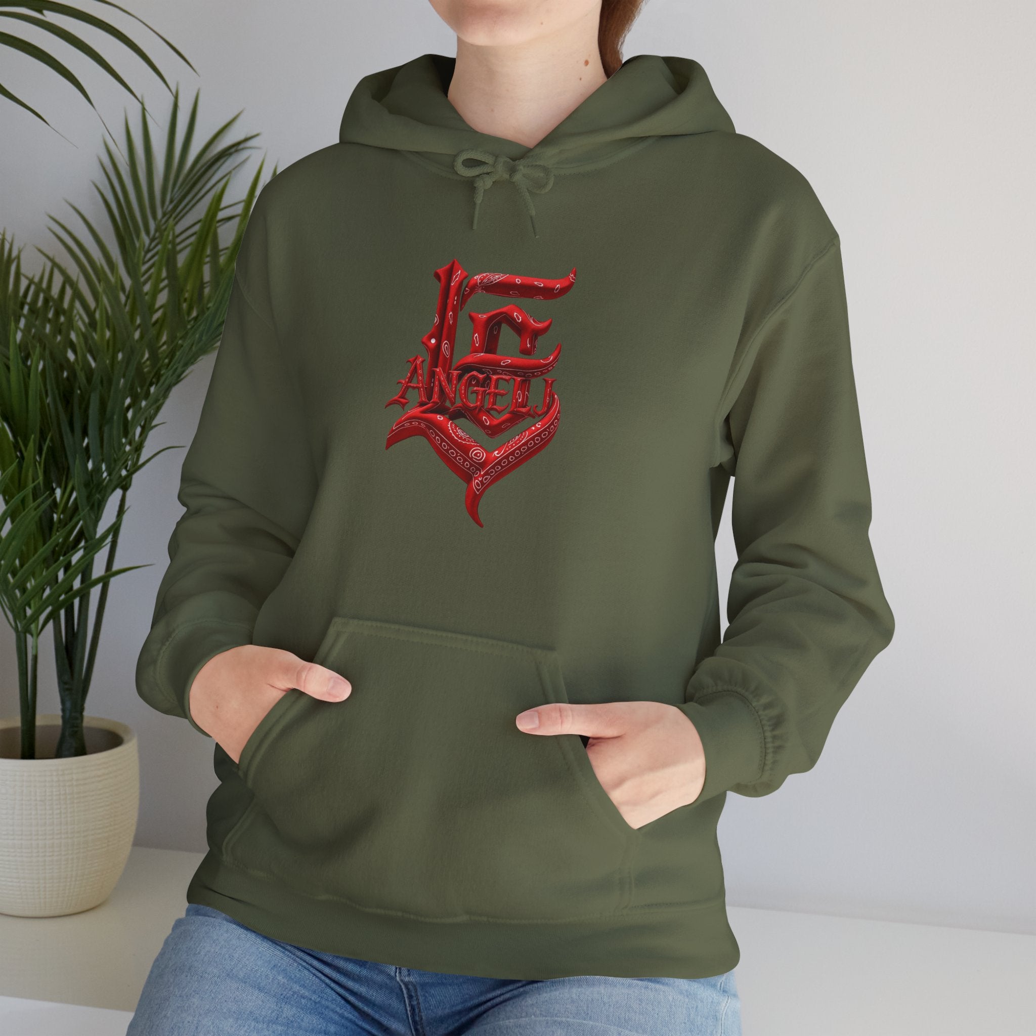 Angel Hoodie — Gothic Red Lettering Streetwear Hoodie