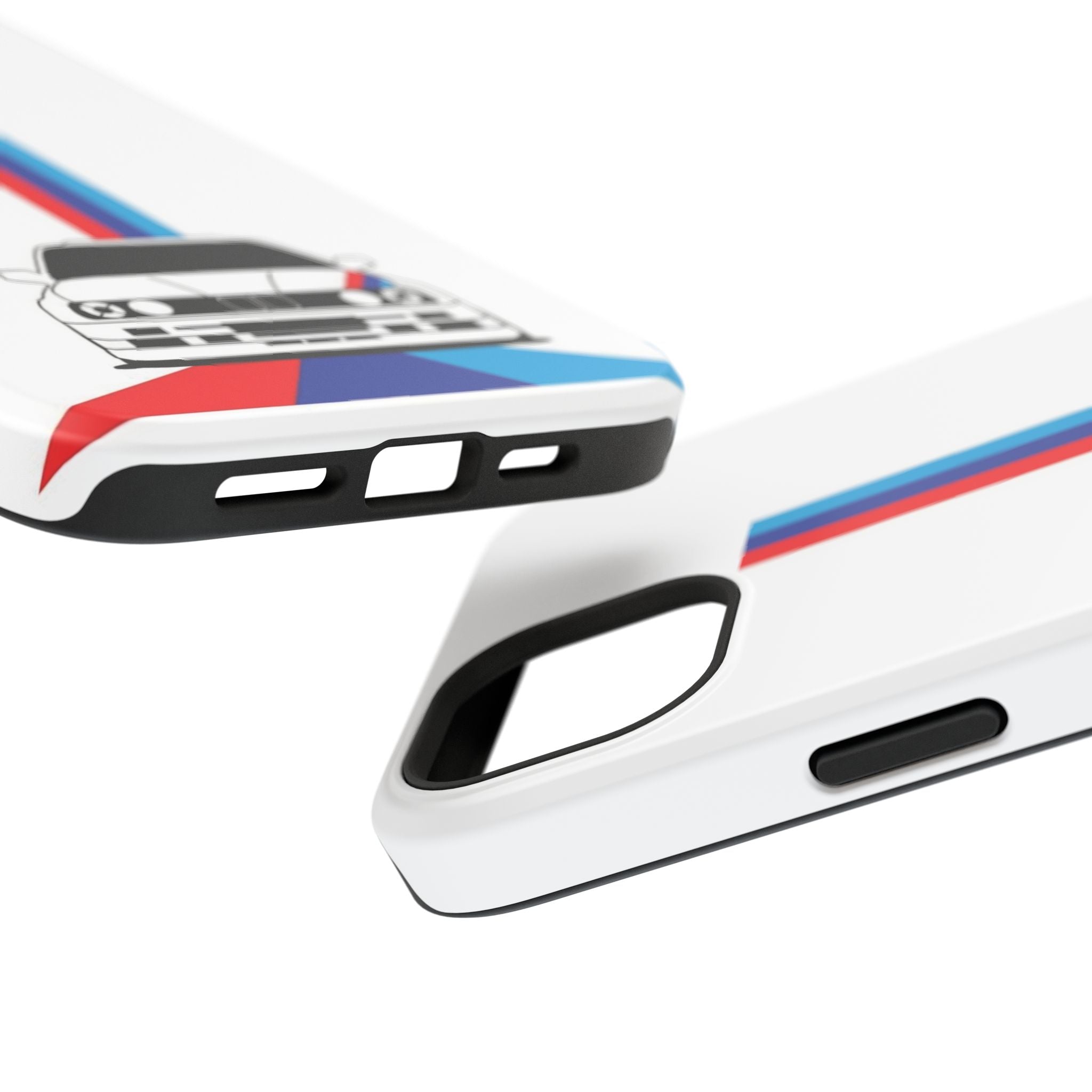 Phone Case — Retro Racing BMW Stripe Design (Impact-Resistant)