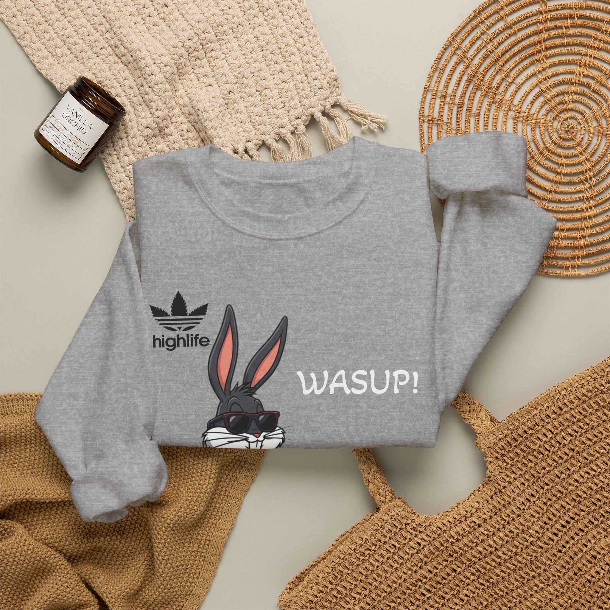 Wasup! Bunny Graphic Sweatshirt