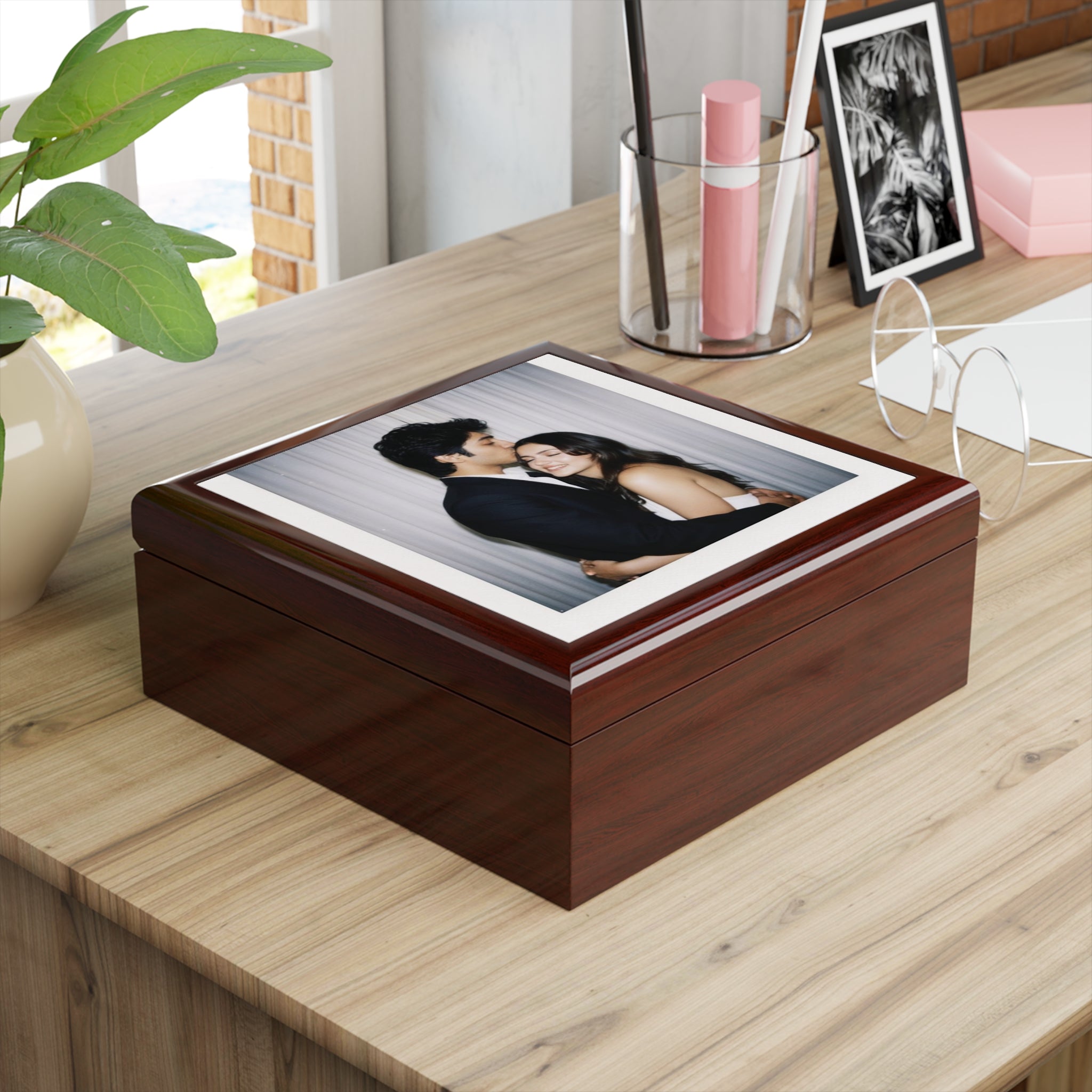 Add your Personalized Photo Jewelry Box — Custom Couple Picture Keepsake