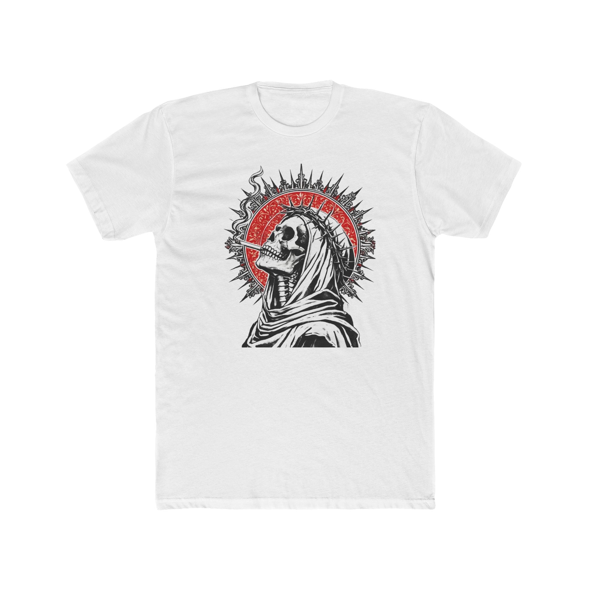 Skull Halo Tee — Gothic Religious-Inspired Graphic T-Shirt