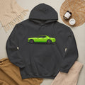 Green Muscle Car Hoodie – Neon Challenger Side-Profile Graphic