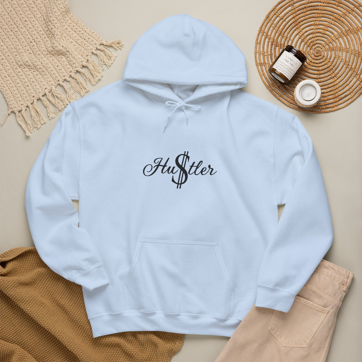 Hoodie - 'Hustler' Script Front & 'I Saw That' Back Graphic