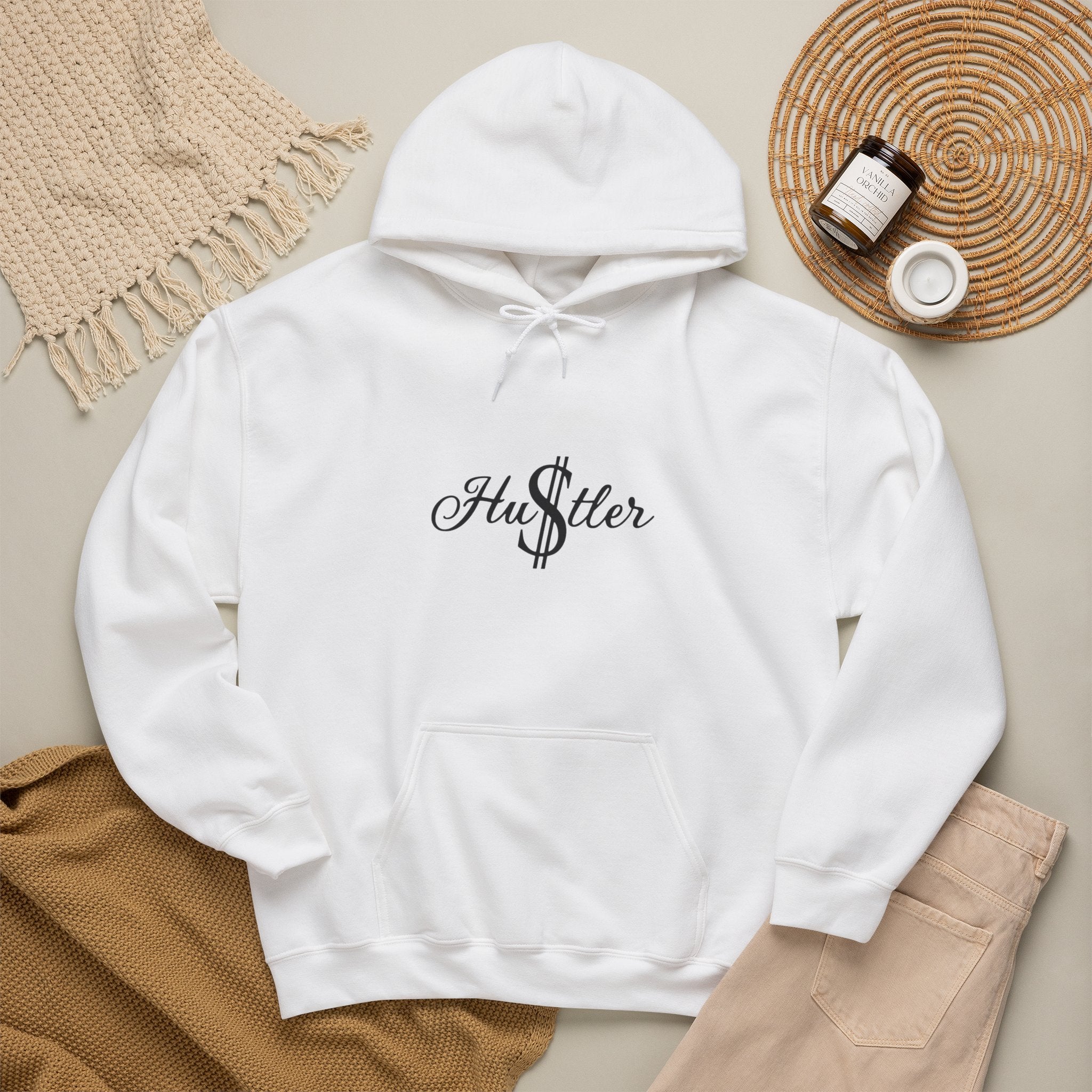 Hoodie - 'Hustler' Script Front & 'I Saw That' Back Graphic