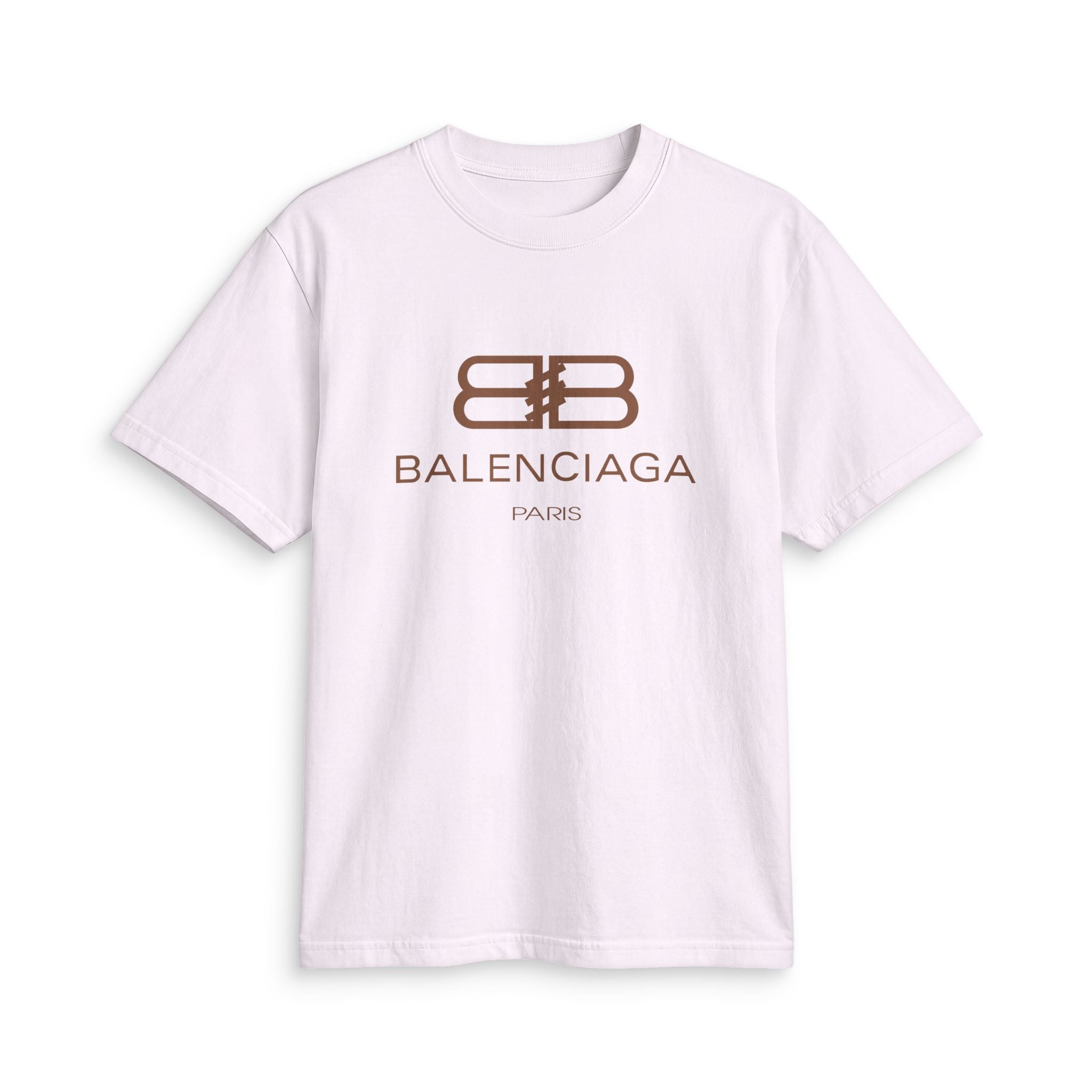 Balenci T-Shirt — Minimal Brown Monogram "Balenciaga Paris"