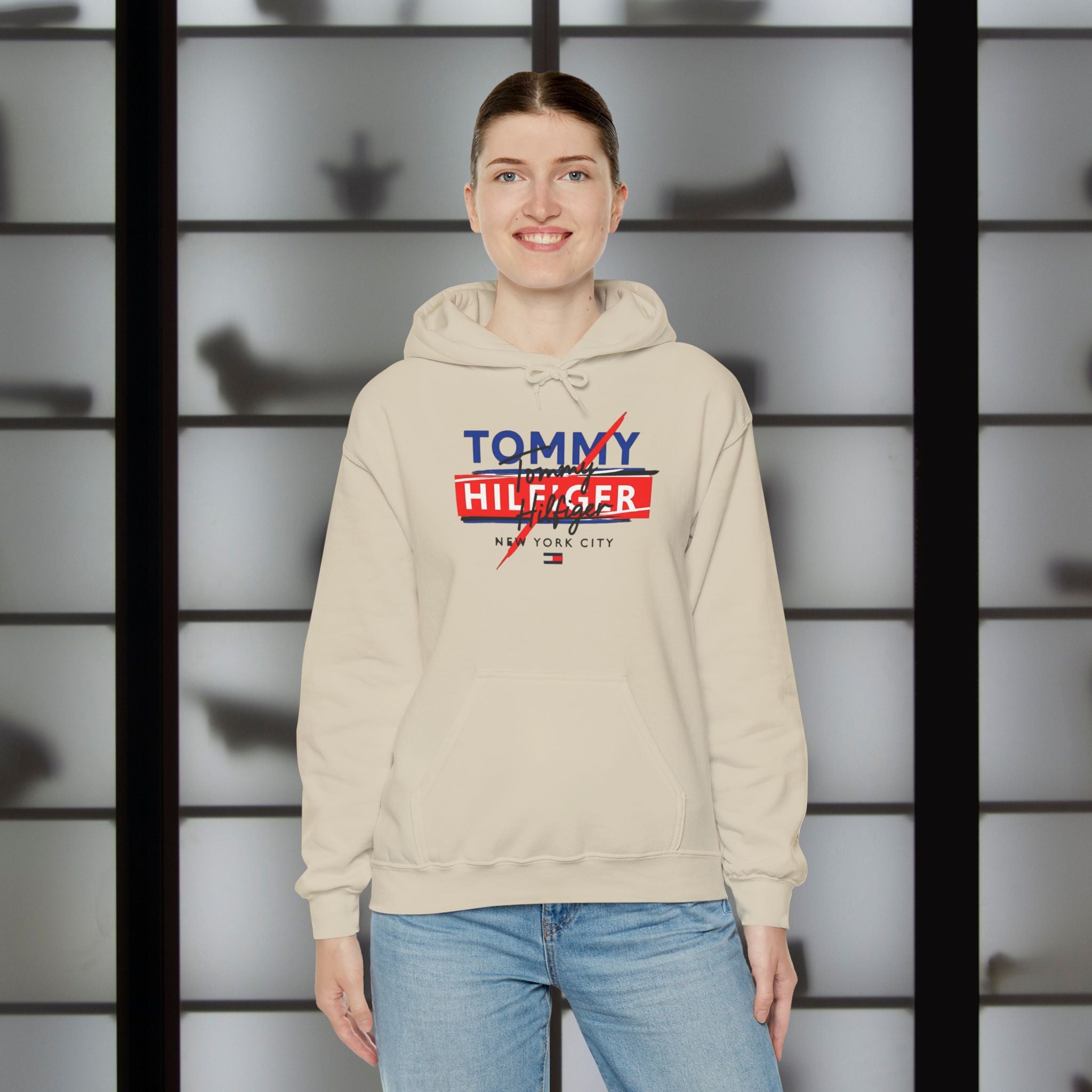 Hilfiger Hoodie – Vintage Red & Blue New York Sweatshirt