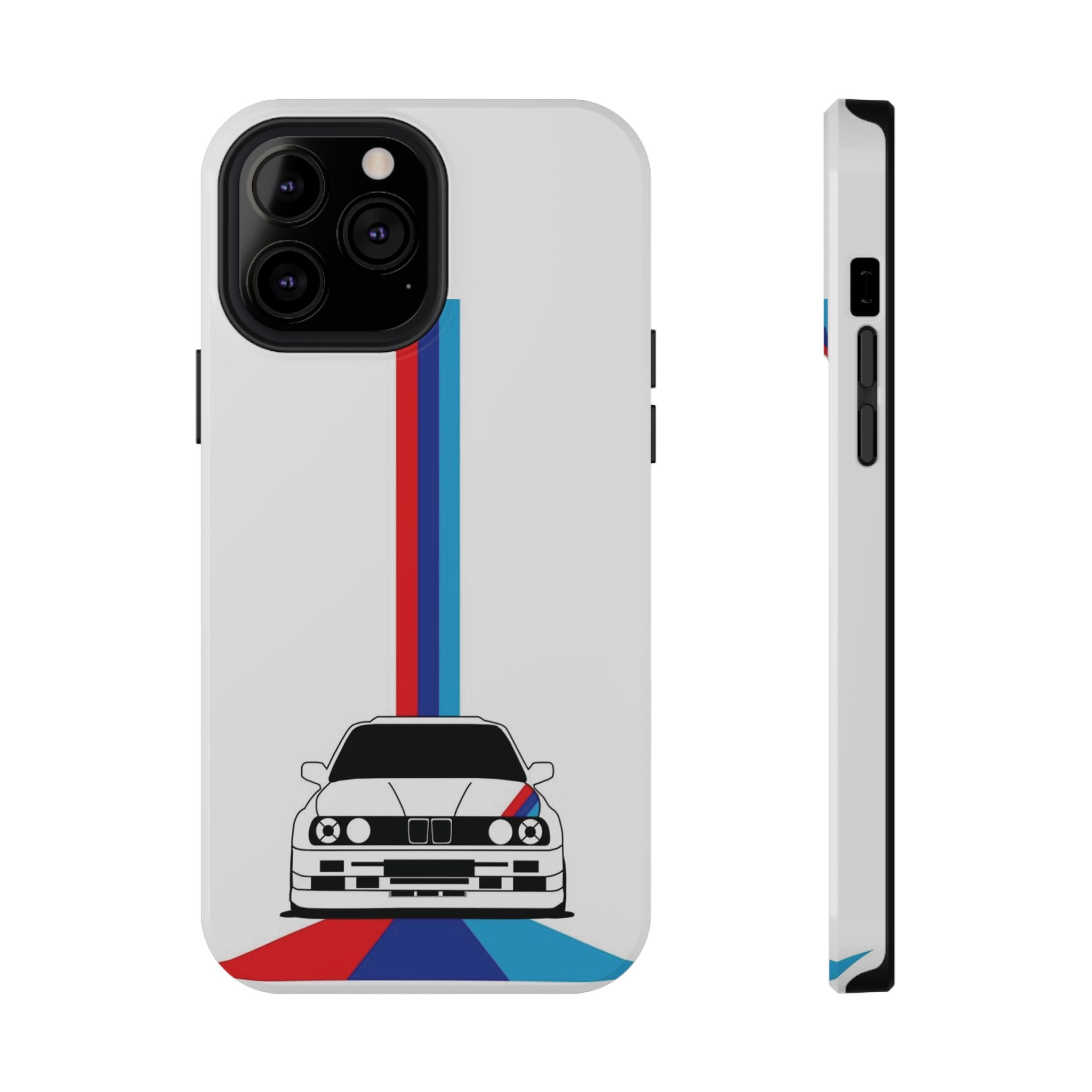 Phone Case — Retro Racing BMW Stripe Design (Impact-Resistant)