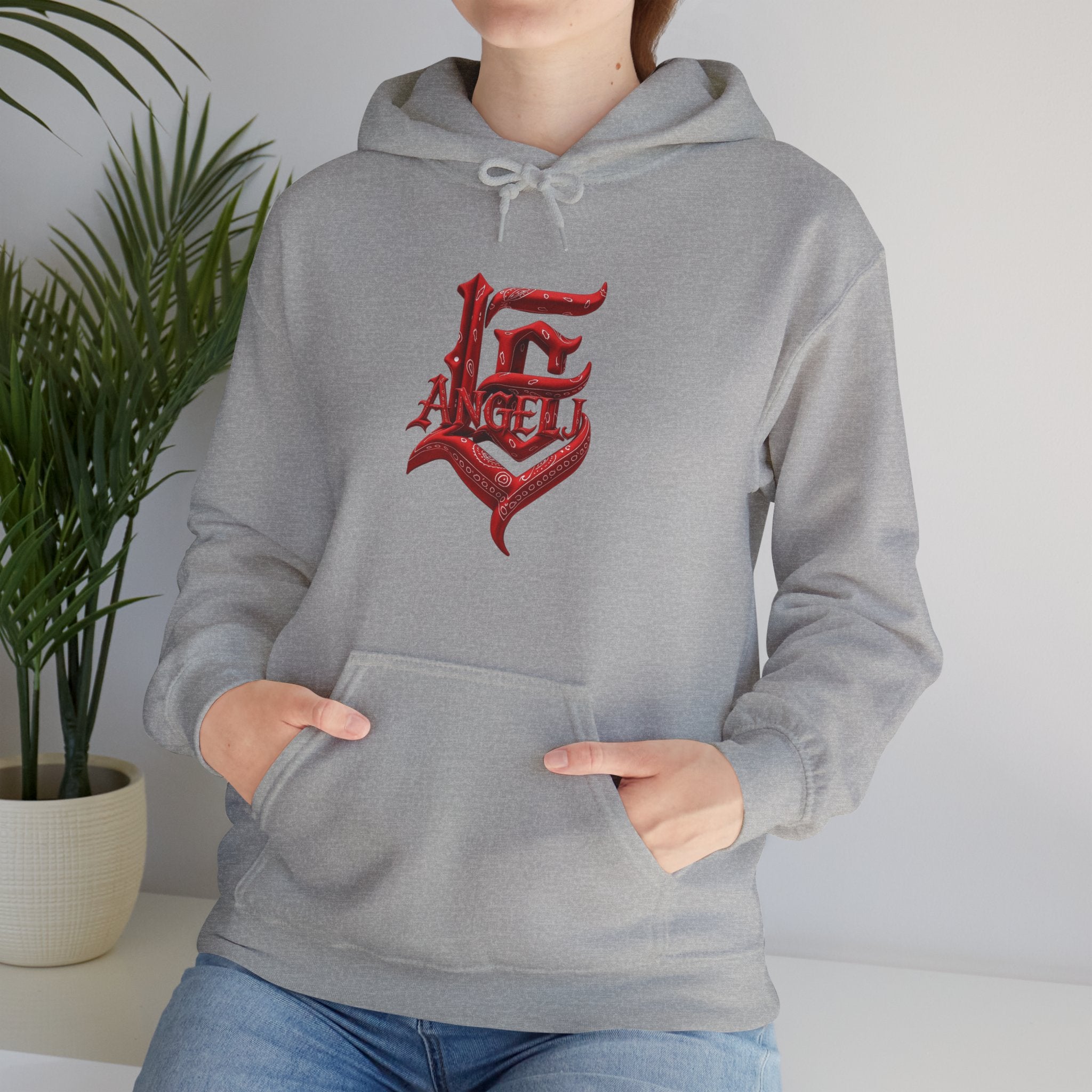 Angel Hoodie — Gothic Red Lettering Streetwear Hoodie