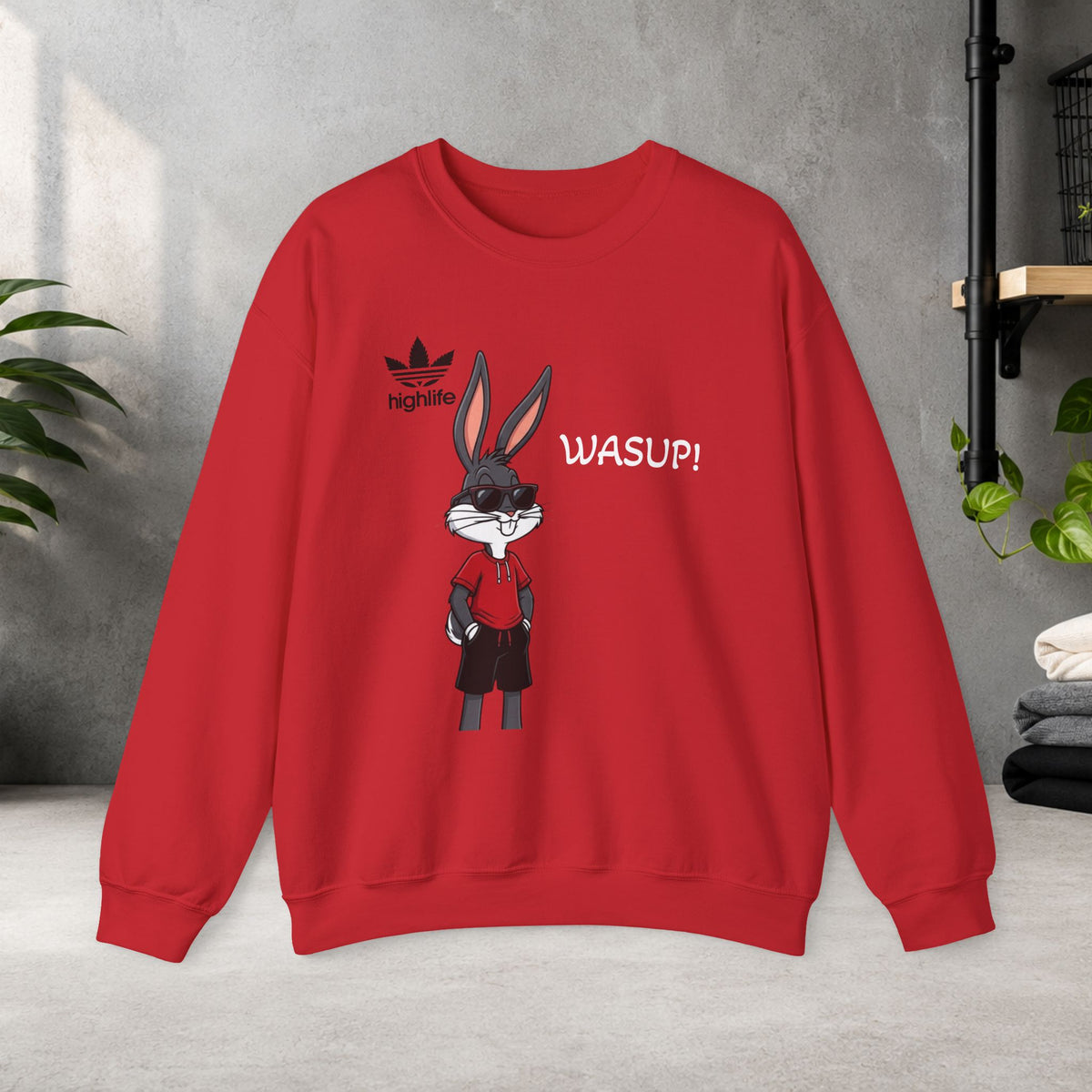 Wasup! Bunny Graphic Sweatshirt