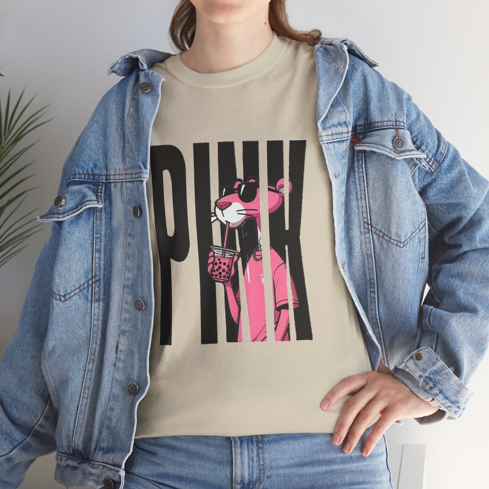 Pink Panther Graphic Tee — Retro Pop Art 'PINK' Shirt