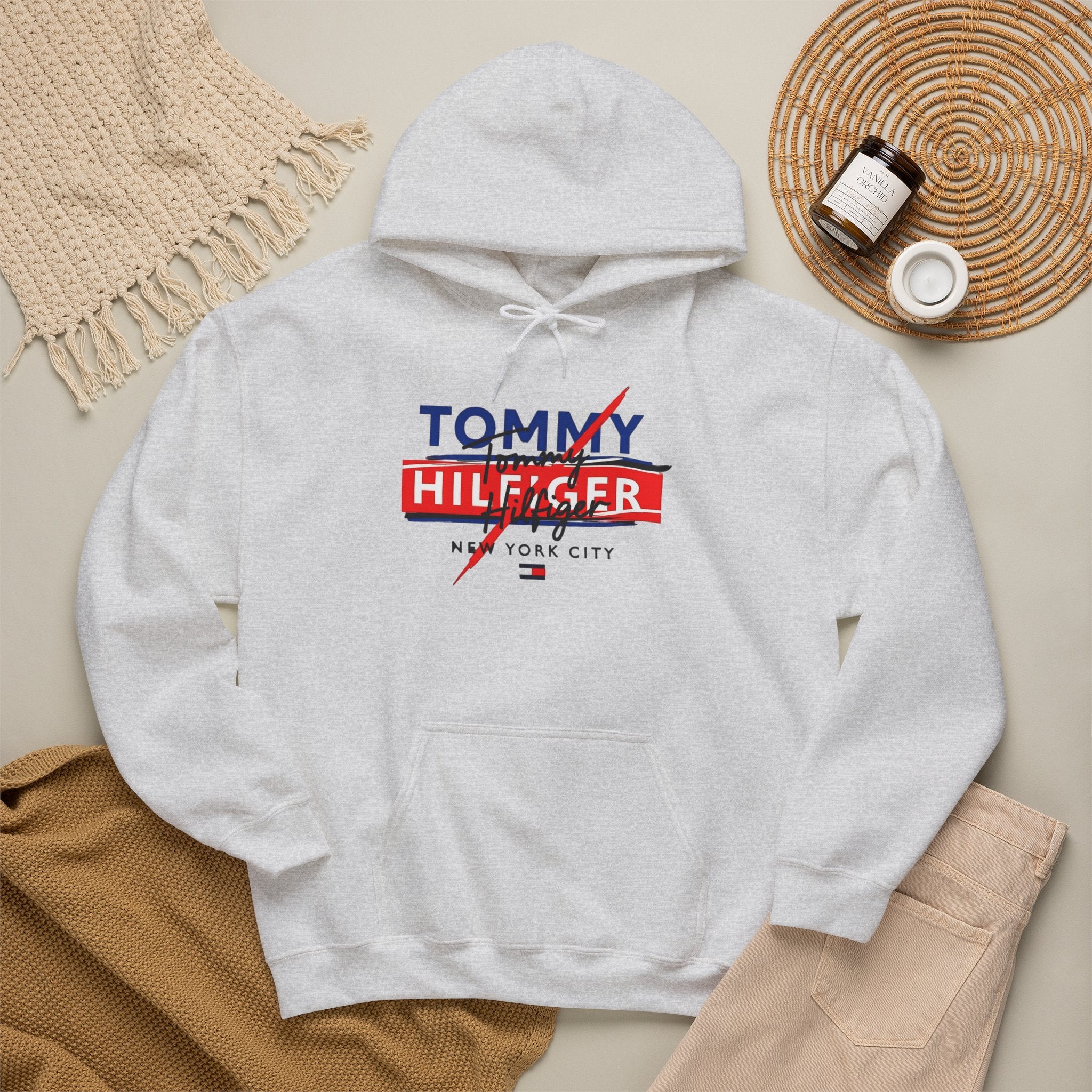 Hilfiger Hoodie – Vintage Red & Blue New York Sweatshirt