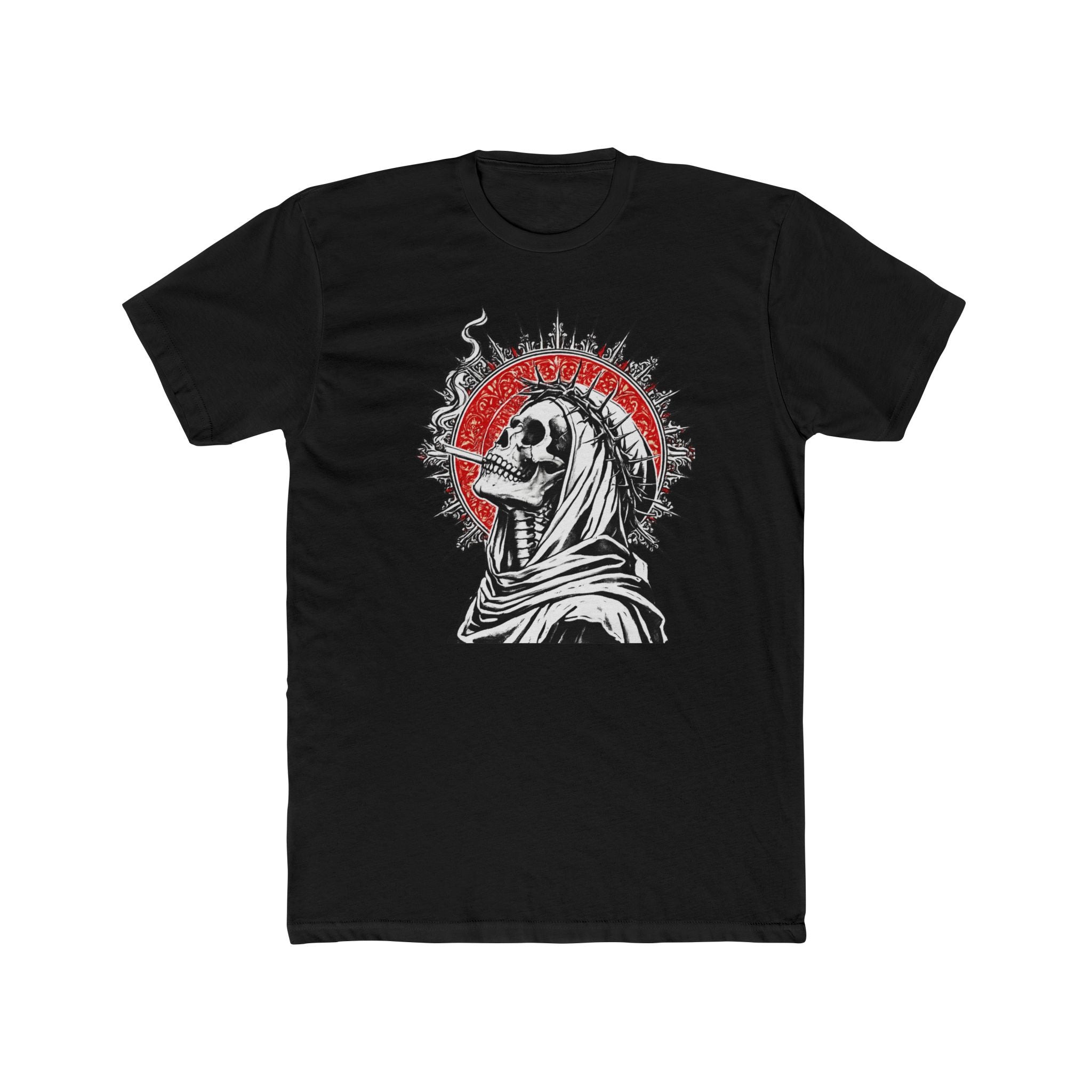 Skull Halo Tee — Gothic Religious-Inspired Graphic T-Shirt