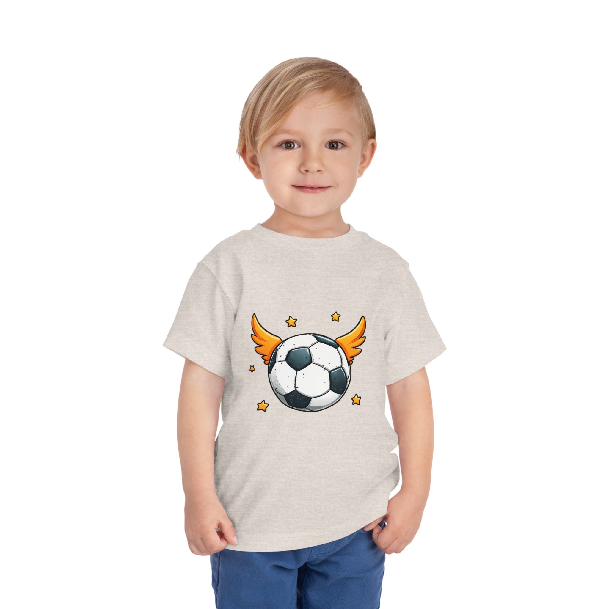 Toddler Soccer Tee — Winged Soccer Ball Kids Shirt