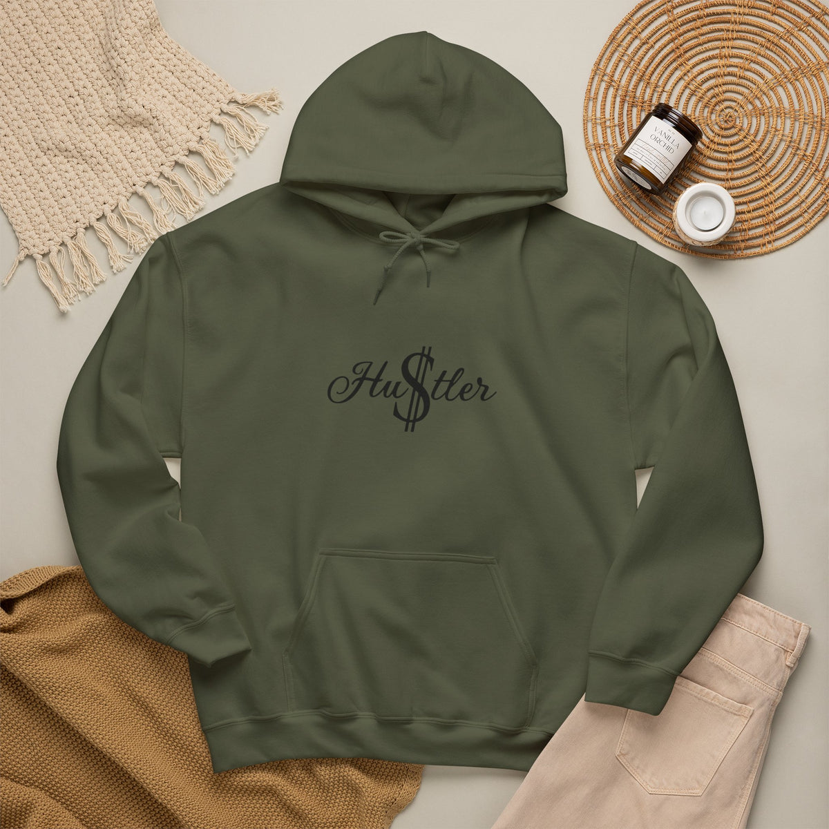 Hoodie - 'Hustler' Script Front & 'I Saw That' Back Graphic