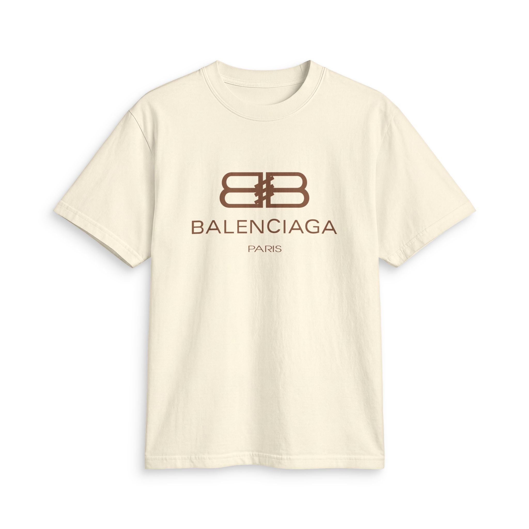 Balenci T-Shirt — Minimal Brown Monogram "Balenciaga Paris"