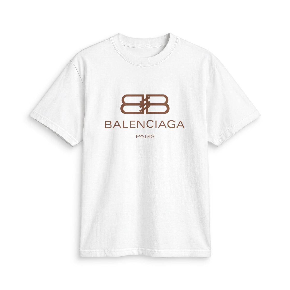 Balenci T-Shirt — Minimal Brown Monogram "Balenciaga Paris"