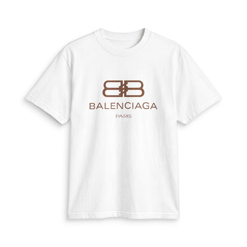 Balenci T-Shirt — Minimal Brown Monogram "Balenciaga Paris"