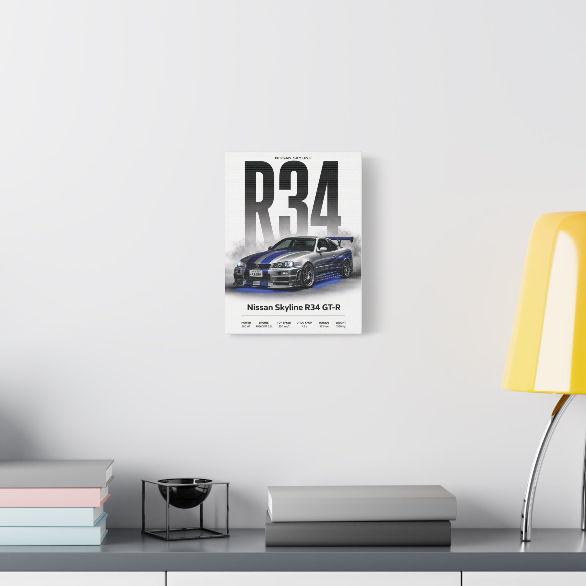 Nissan Skyline R34 GT-R Matte Canvas Print