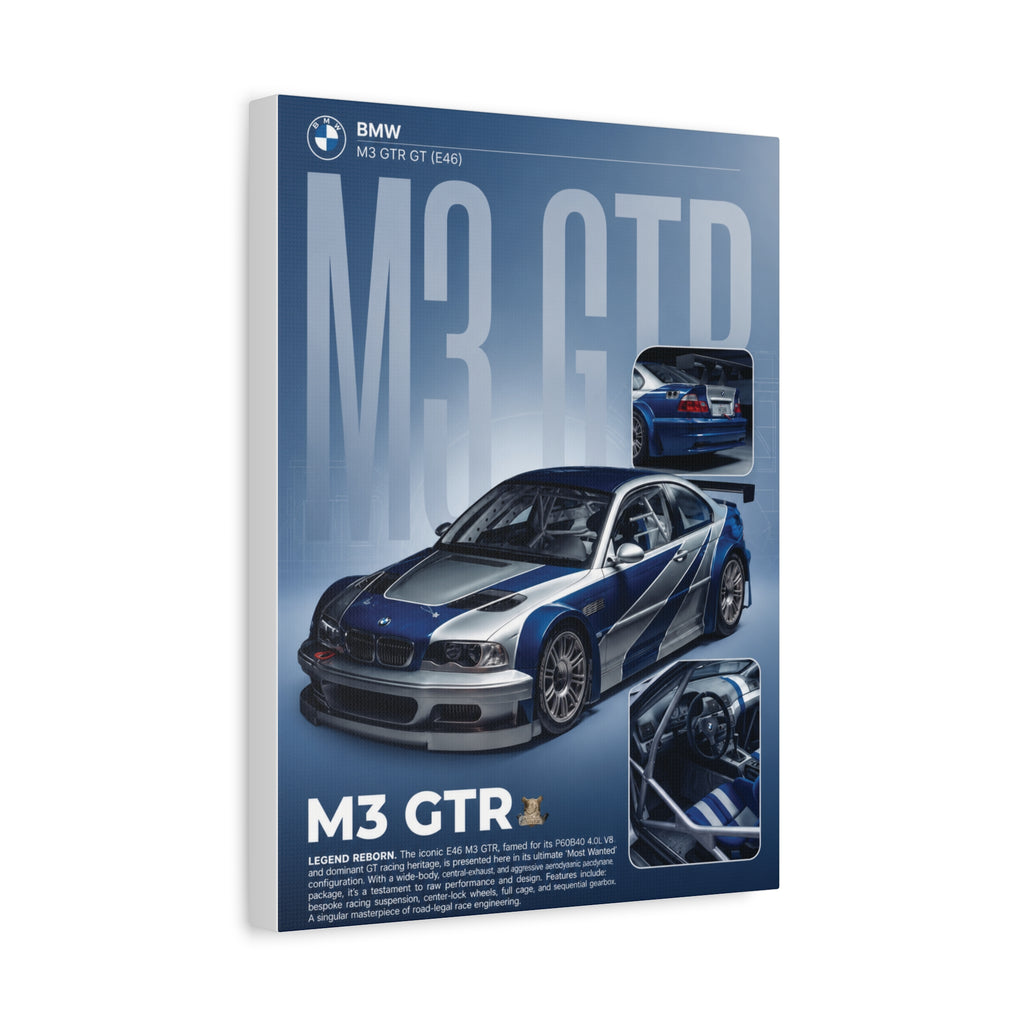 BMW M3 GTR Canvas Print — Matte Stretched Wall Art