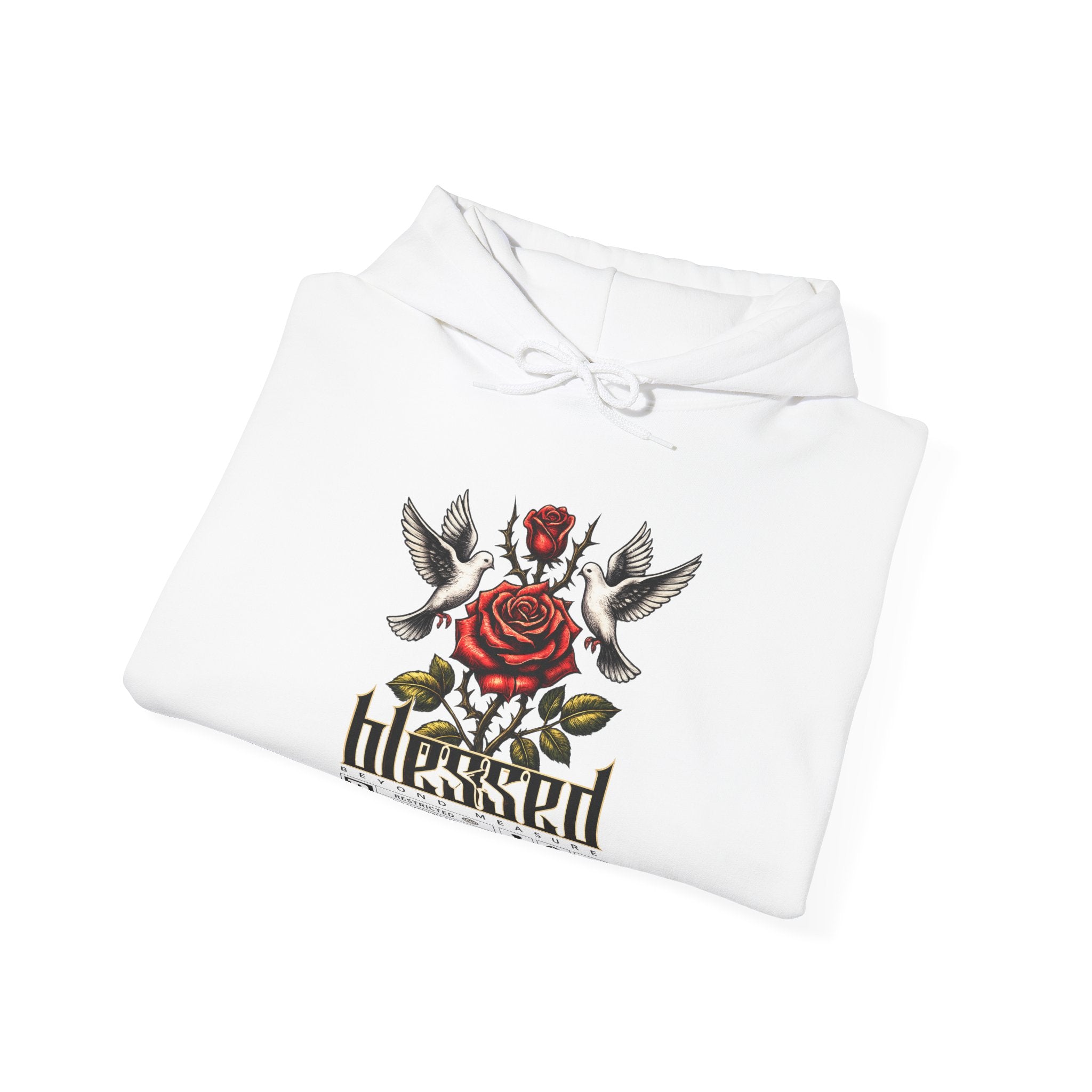 Blessed Rose Hoodie — Vintage Floral Faith Graphic Pullover
