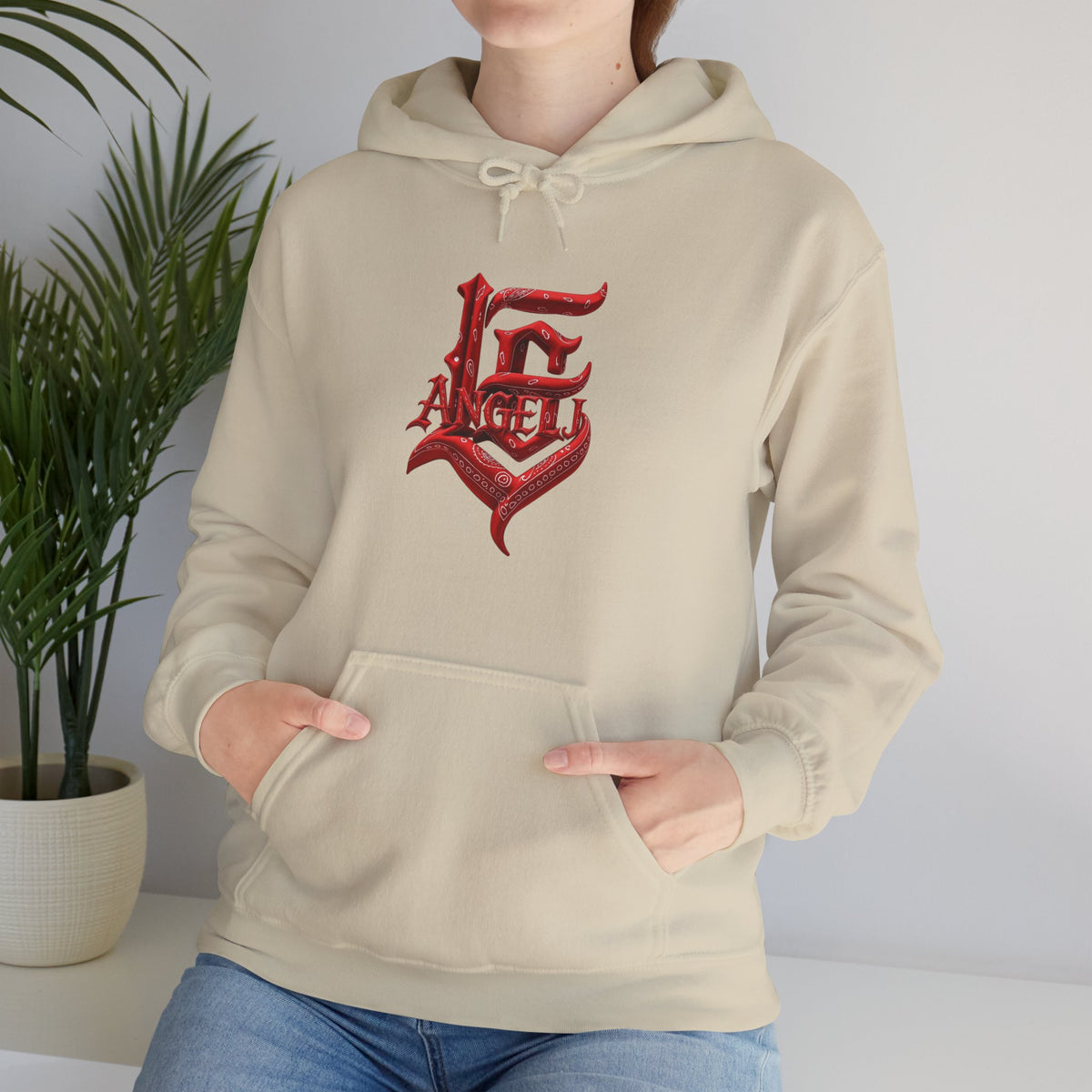 Angel Hoodie — Gothic Red Lettering Streetwear Hoodie