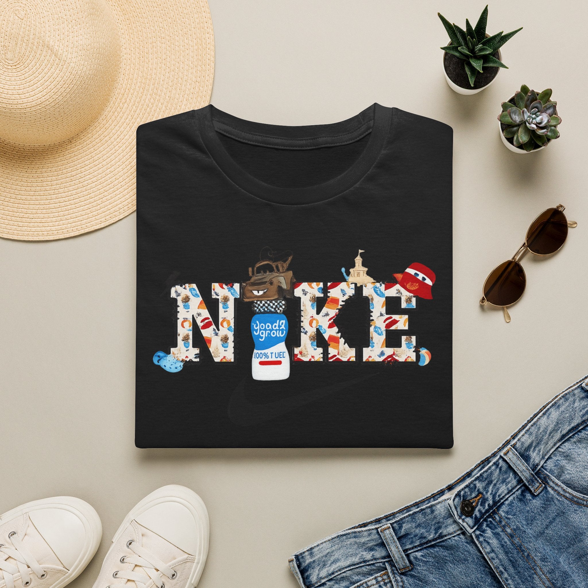 Nike Logo T-Shirt — Playful Retro Icons Graphic Tee