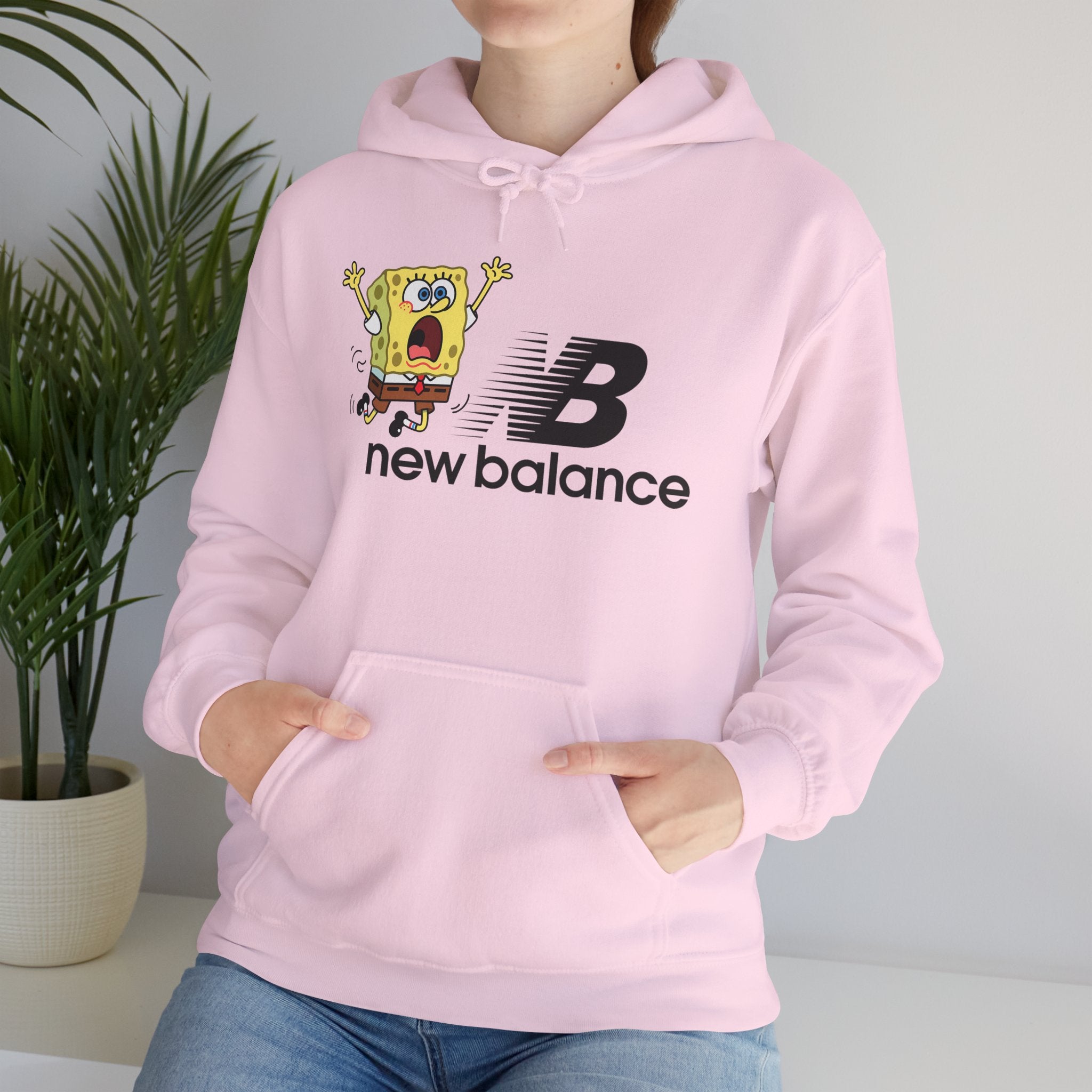 SpongeBob x New Balance Graphic Hoodie — Retro Cartoon Logo Pullover