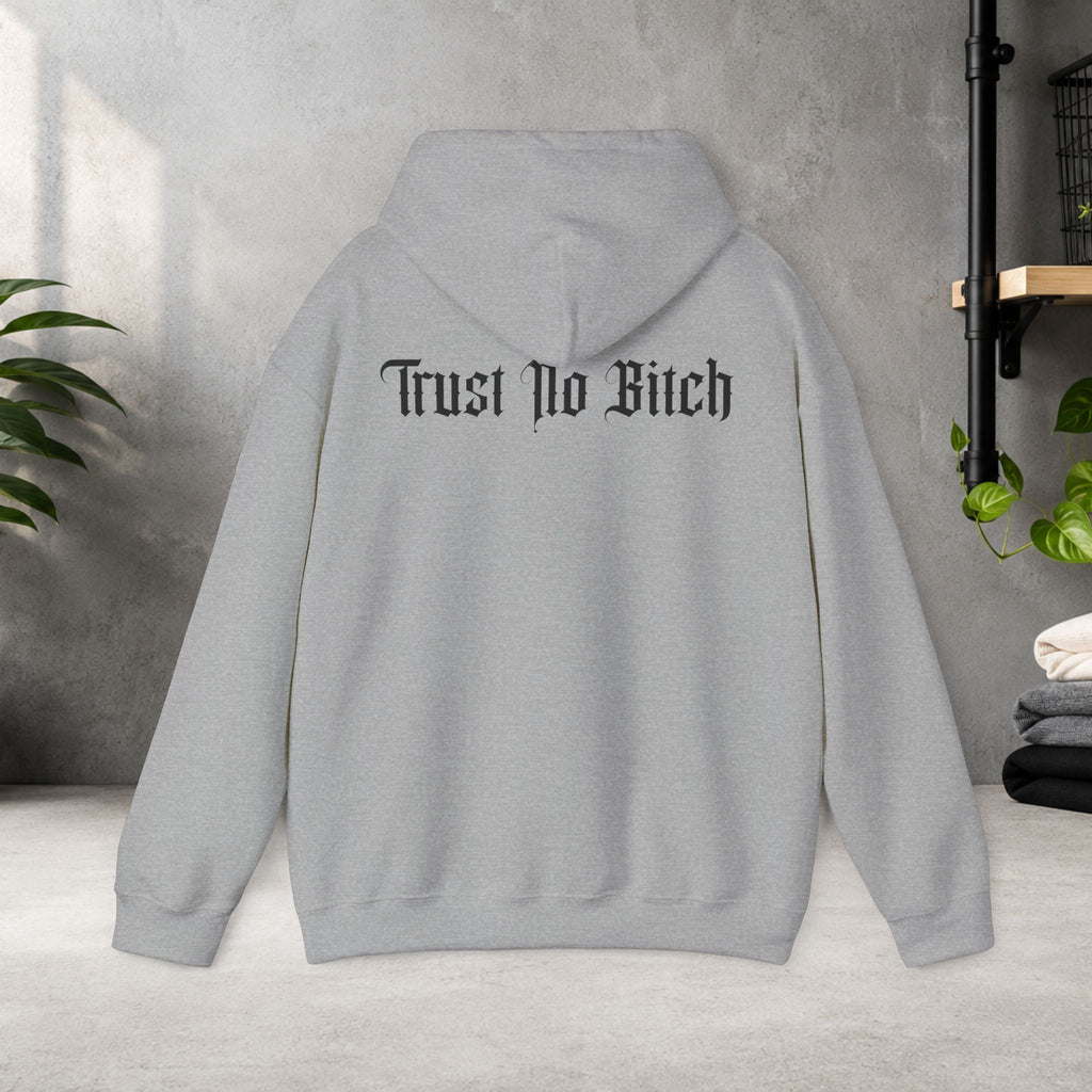 Einstein Tongue Hoodie — 'Trust No Bitch' Graphic Pullover