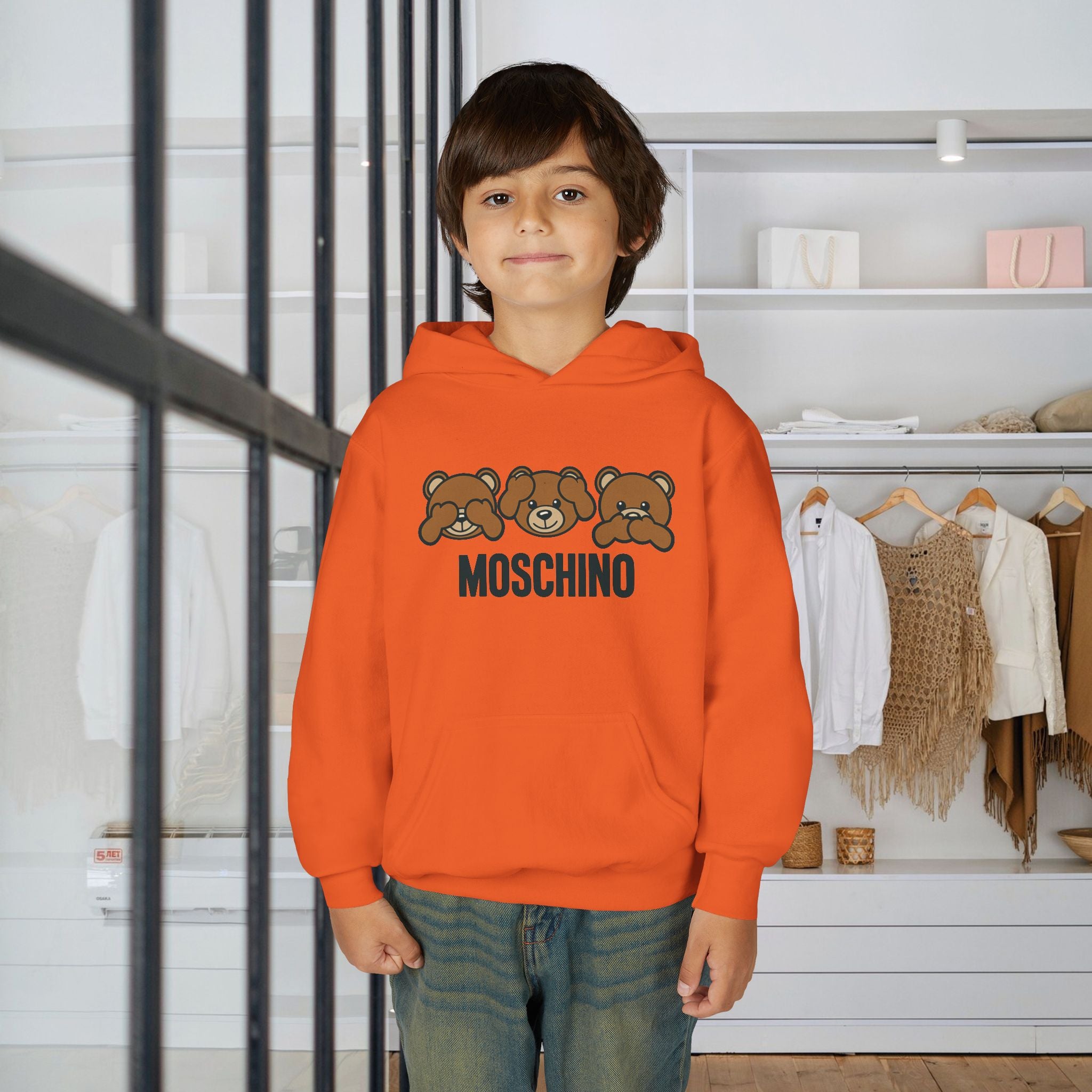 Kids Moschino Bear Hoodie – Cute Cartoon Bear Graphic Sweatshirt