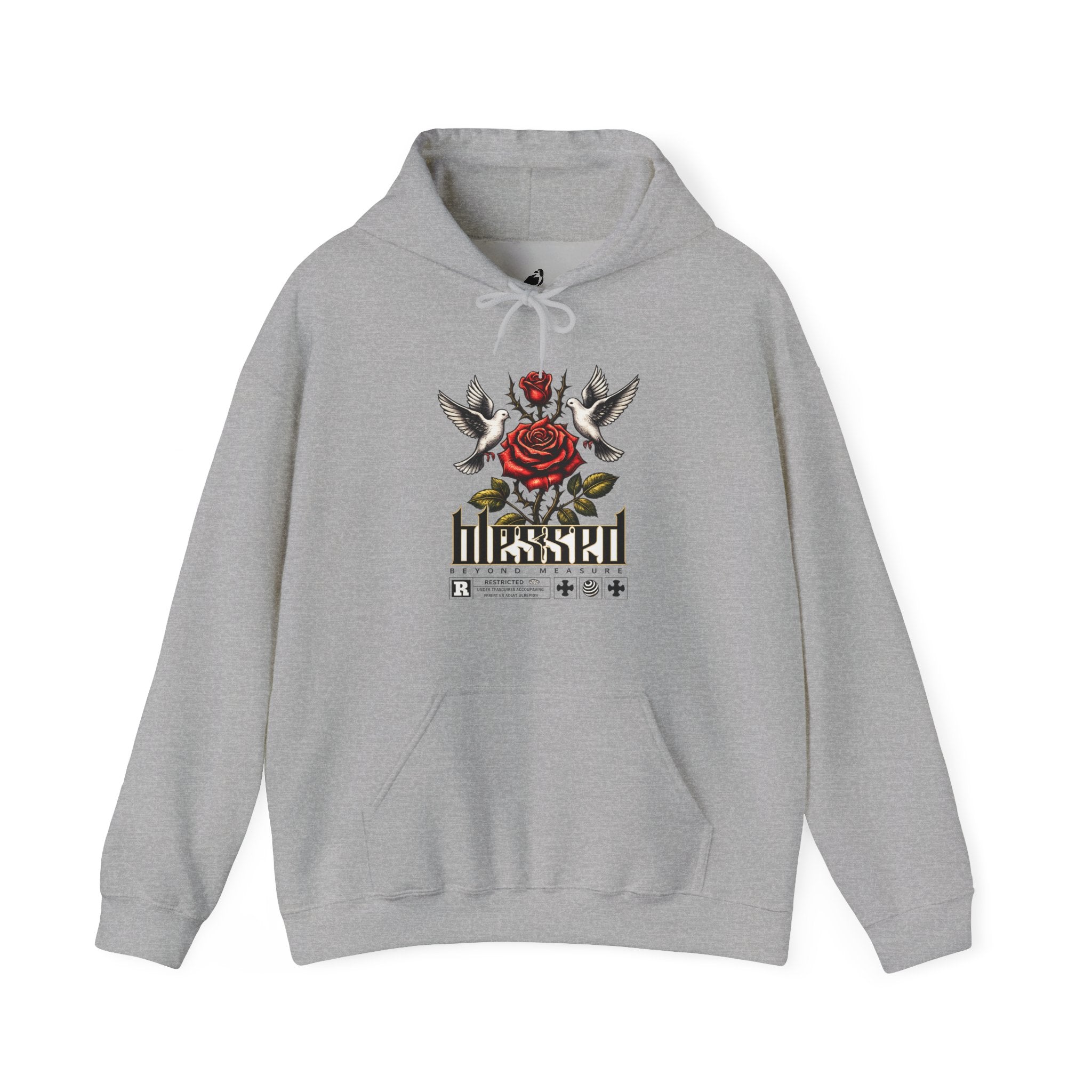 Blessed Rose Hoodie — Vintage Floral Faith Graphic Pullover