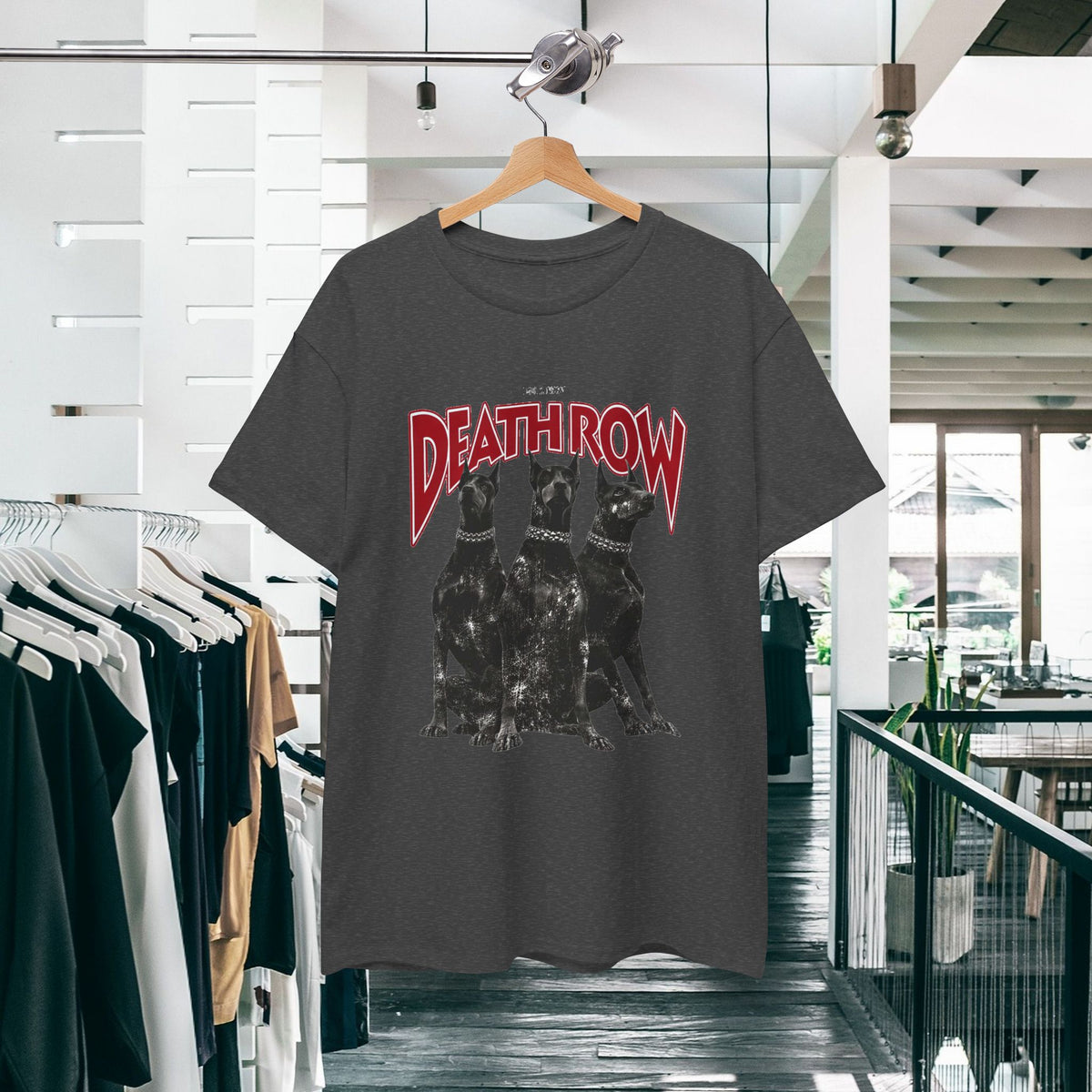 Deathrow Dobermans Tee — Retro Gothic Dog Graphic T-Shirt