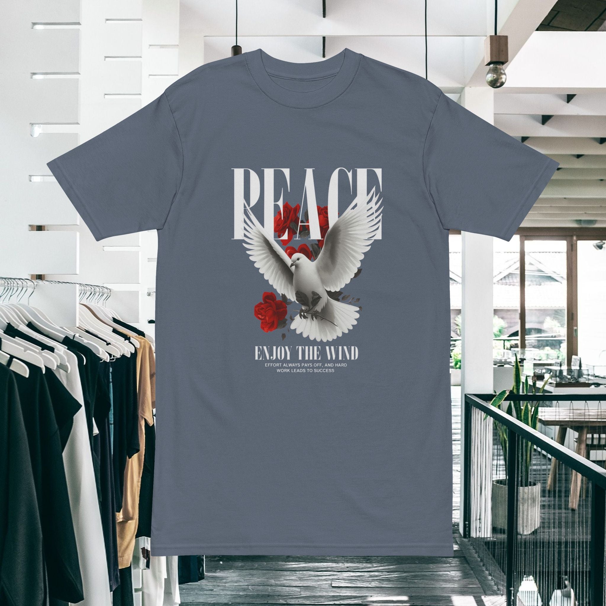 Peace Dove T-Shirt — "Peace: Enjoy the Wind" Graphic Tee