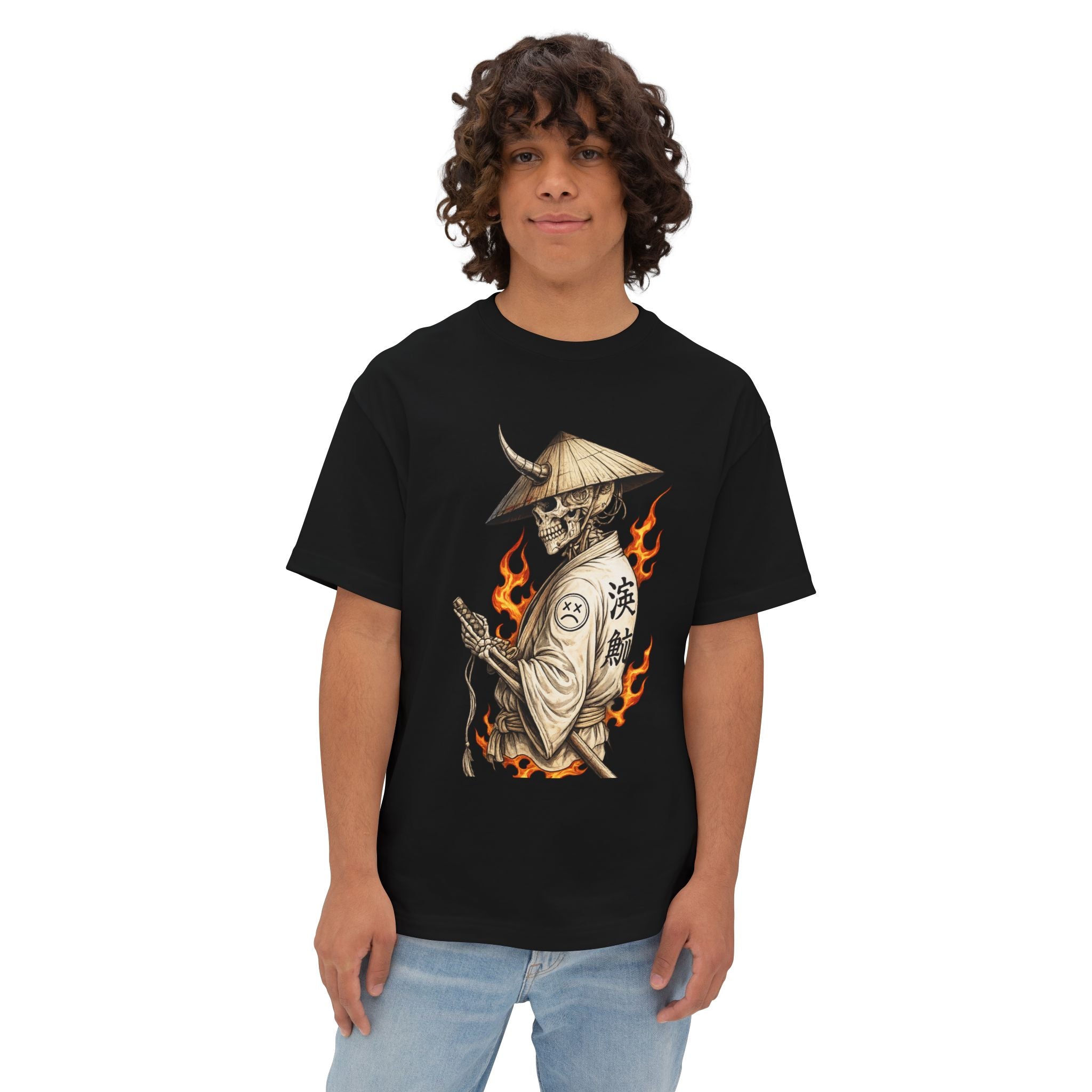 Samurai Skull Tee — Flaming Ronin Graphic T-Shirt
