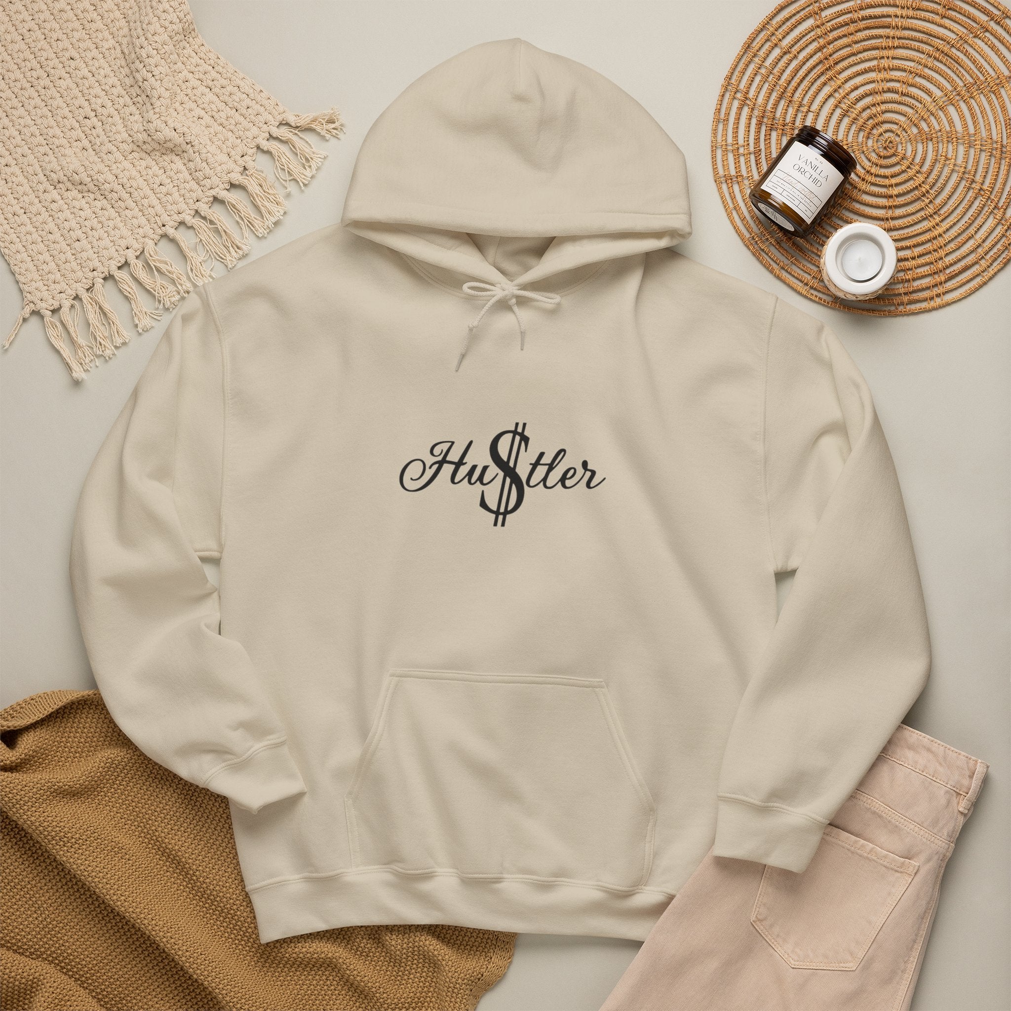 Hoodie - 'Hustler' Script Front & 'I Saw That' Back Graphic