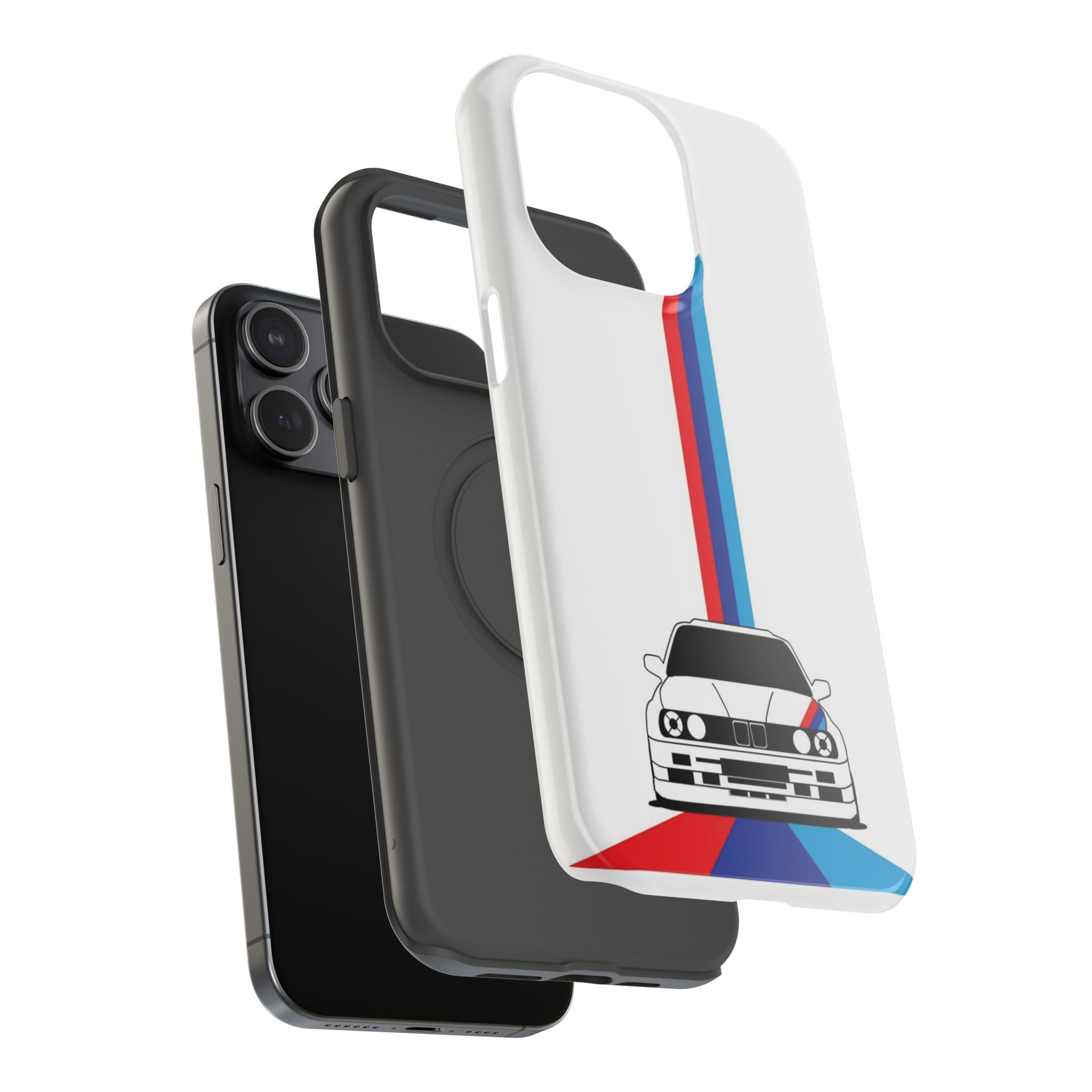 Phone Case — Retro Racing BMW Stripe Design (Impact-Resistant)