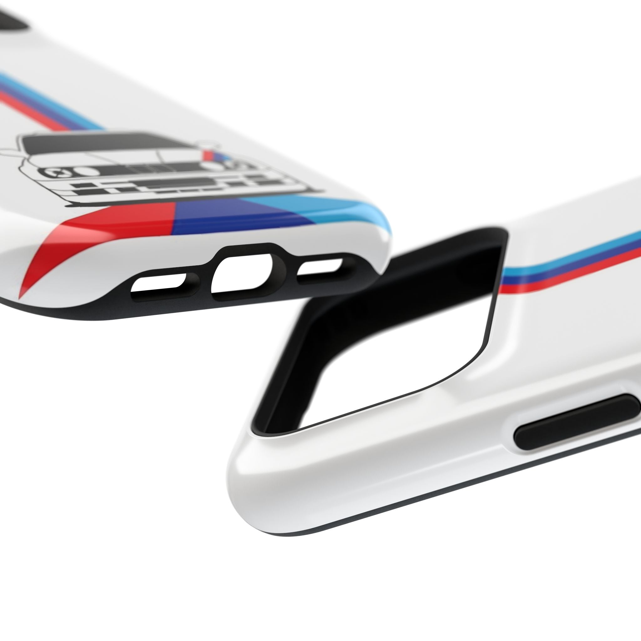 Phone Case — Retro Racing BMW Stripe Design (Impact-Resistant)