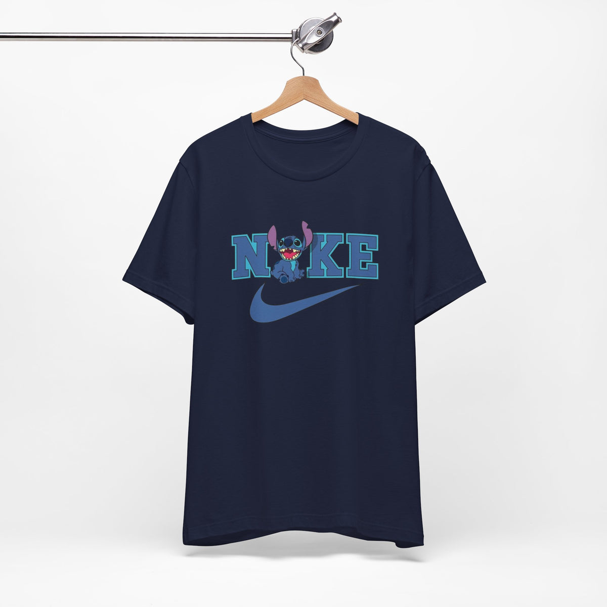 Stitch x Nike Parody Tee — Playful Cartoon Graphic T-Shirt