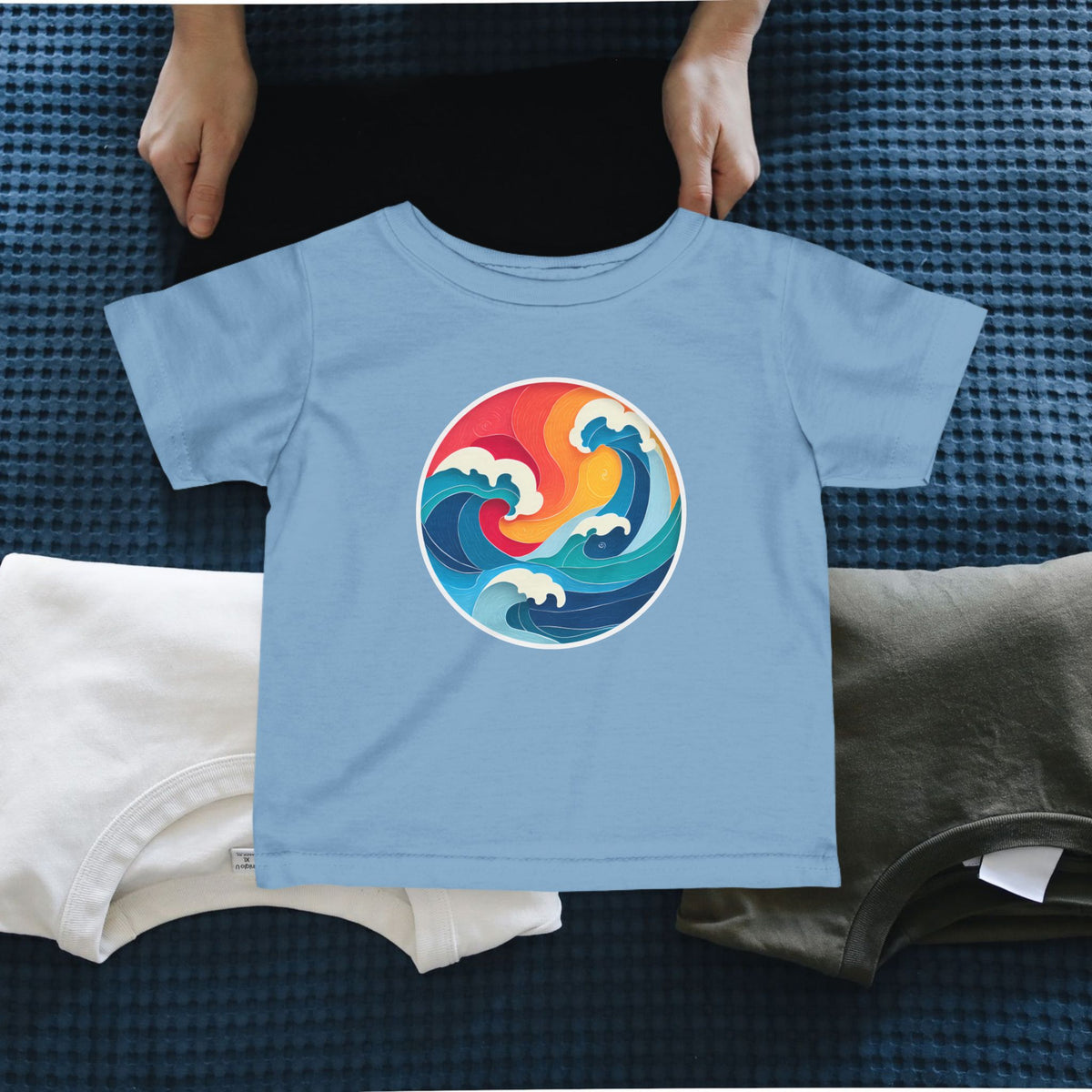 Infant Tee — Colorful Ocean Wave Circle Graphic Baby Shirt