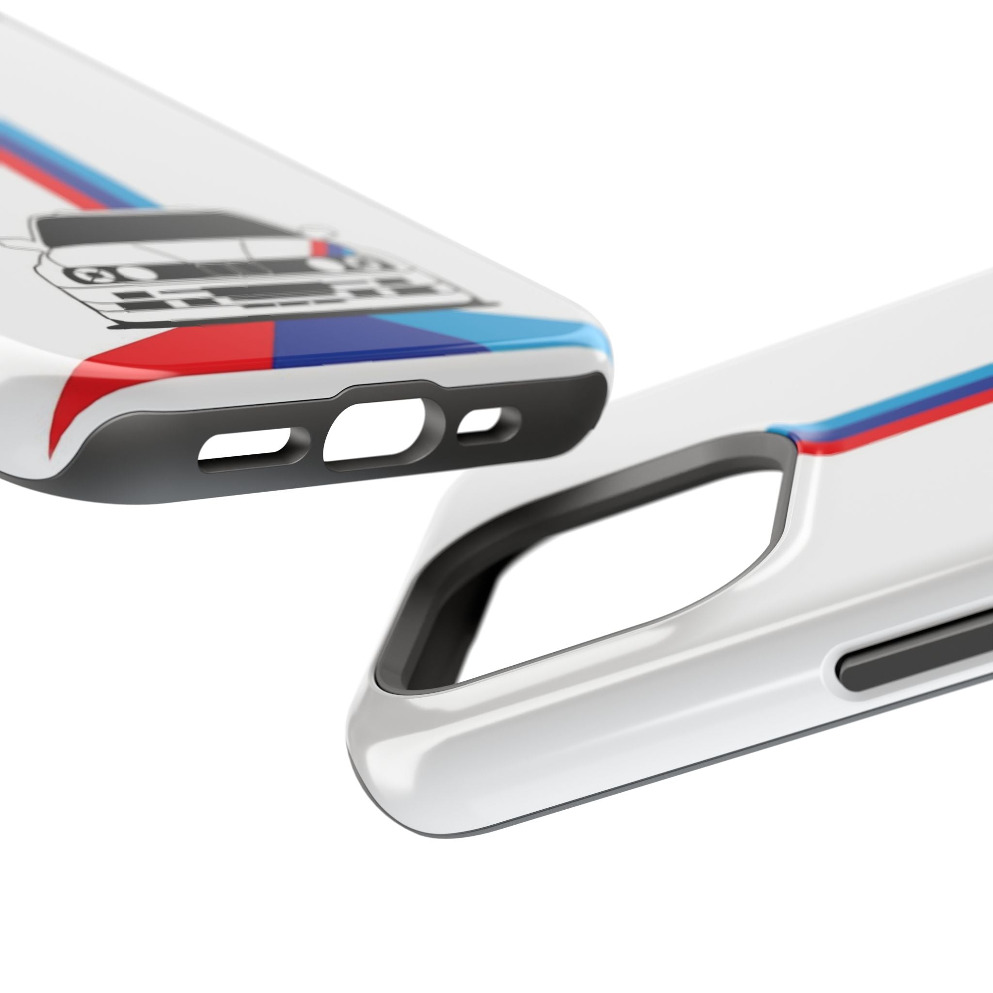 Phone Case — Retro Racing BMW Stripe Design (Impact-Resistant)