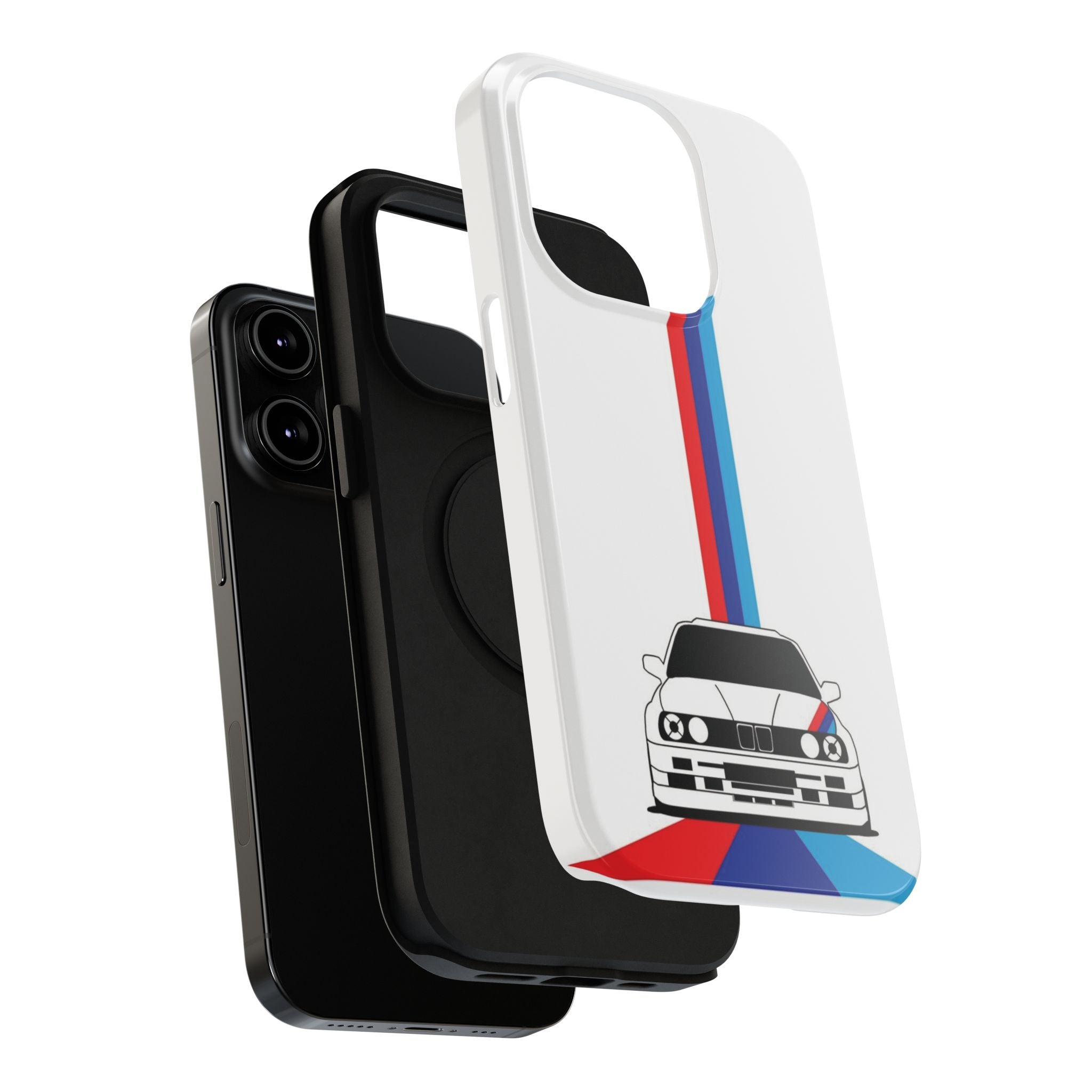 Phone Case — Retro Racing BMW Stripe Design (Impact-Resistant)