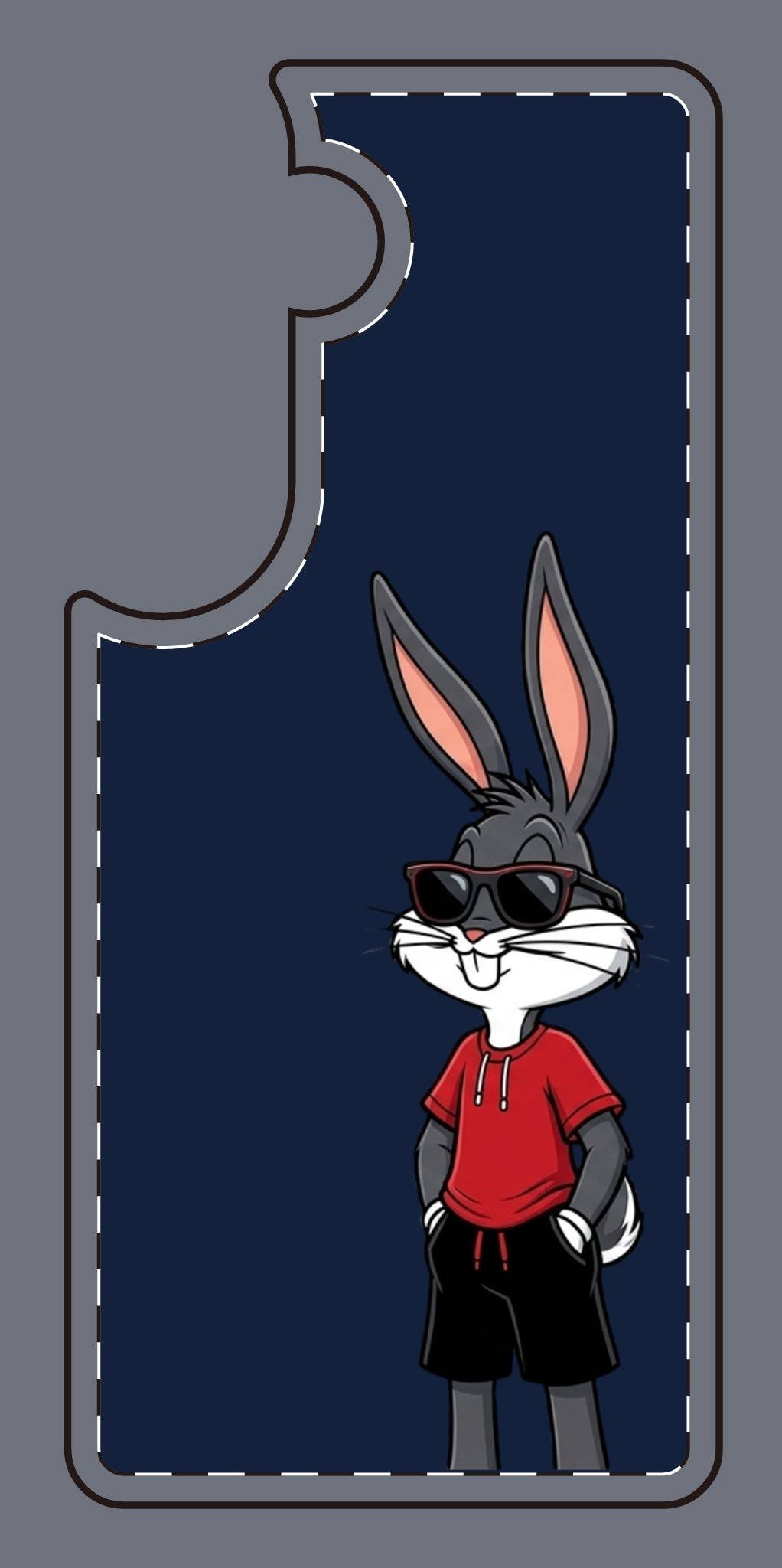Custom print on any phone case Cool Bunny Cartoon Phone Case – Trendy Sunglasses Rabbit Design