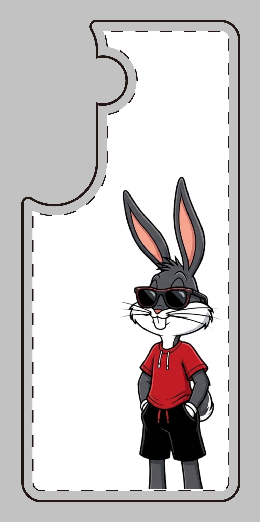 Custom print on any phone case Cool Bunny Cartoon Phone Case – Trendy Sunglasses Rabbit Design