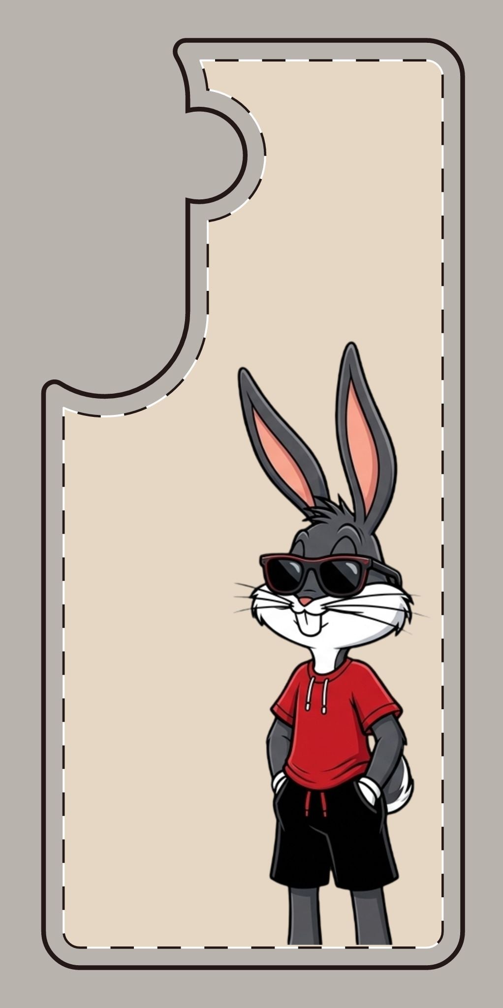 Custom print on any phone case Cool Bunny Cartoon Phone Case – Trendy Sunglasses Rabbit Design