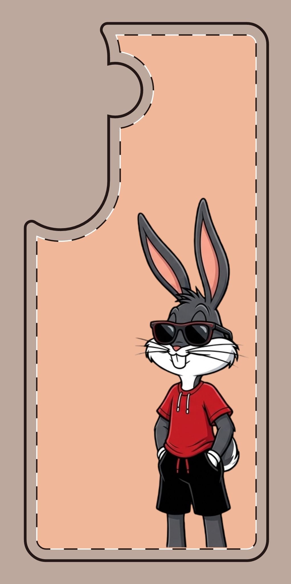 Custom print on any phone case Cool Bunny Cartoon Phone Case – Trendy Sunglasses Rabbit Design