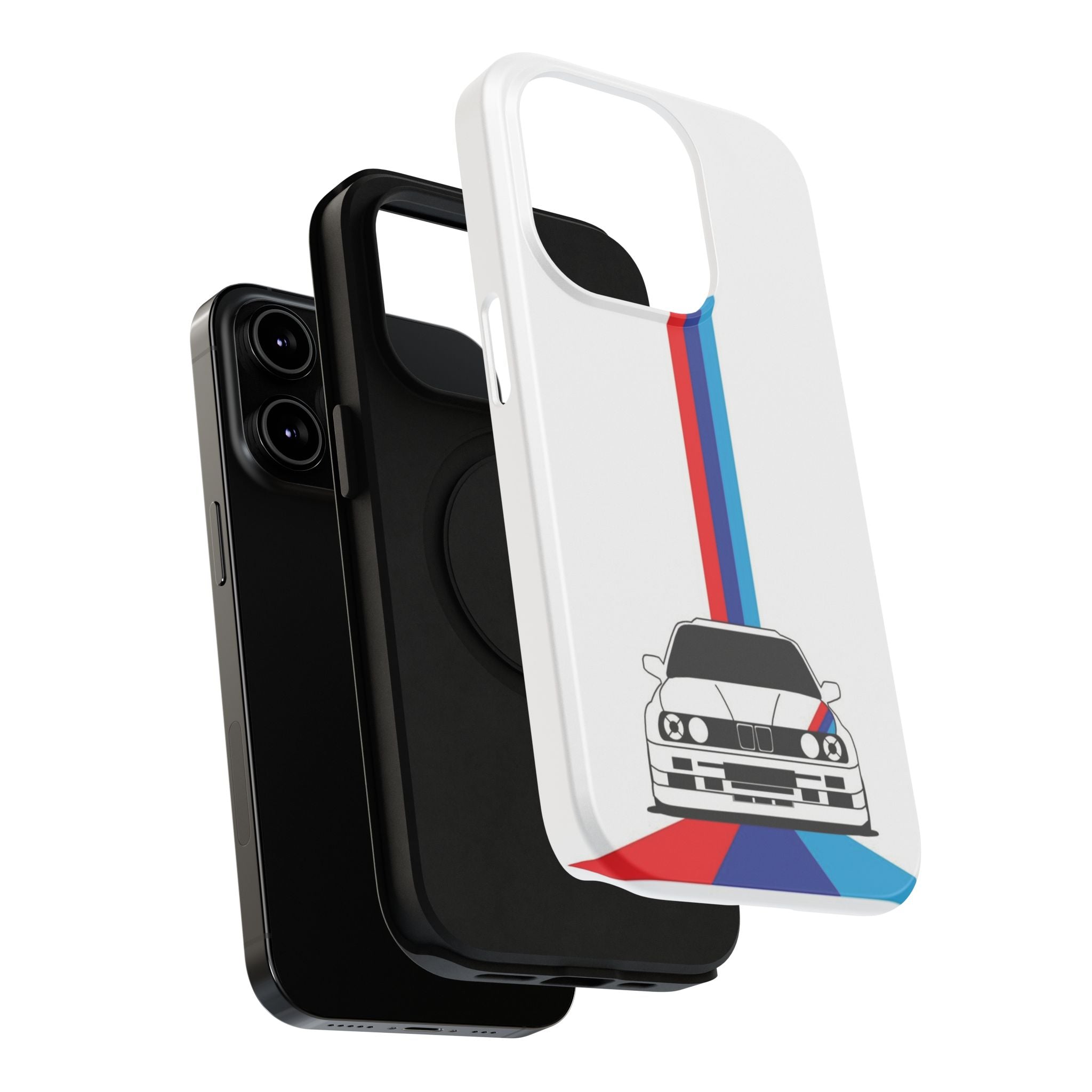 Phone Case — Retro Racing BMW Stripe Design (Impact-Resistant)