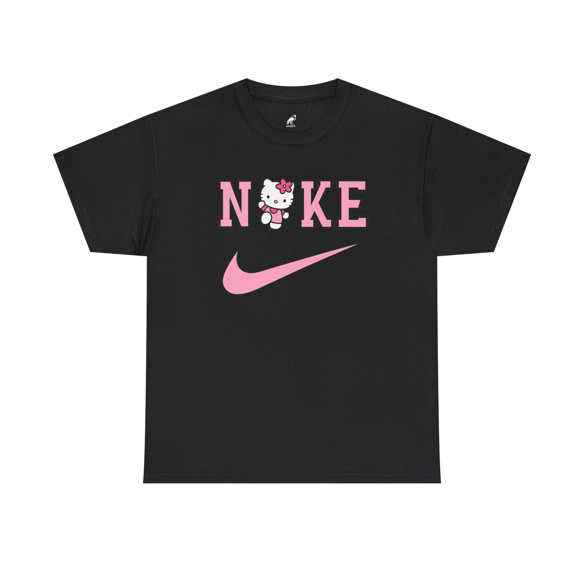 Hello Kitty x Pink Swoosh Tee — "NIKE" Parody Graphic T‑Shirt