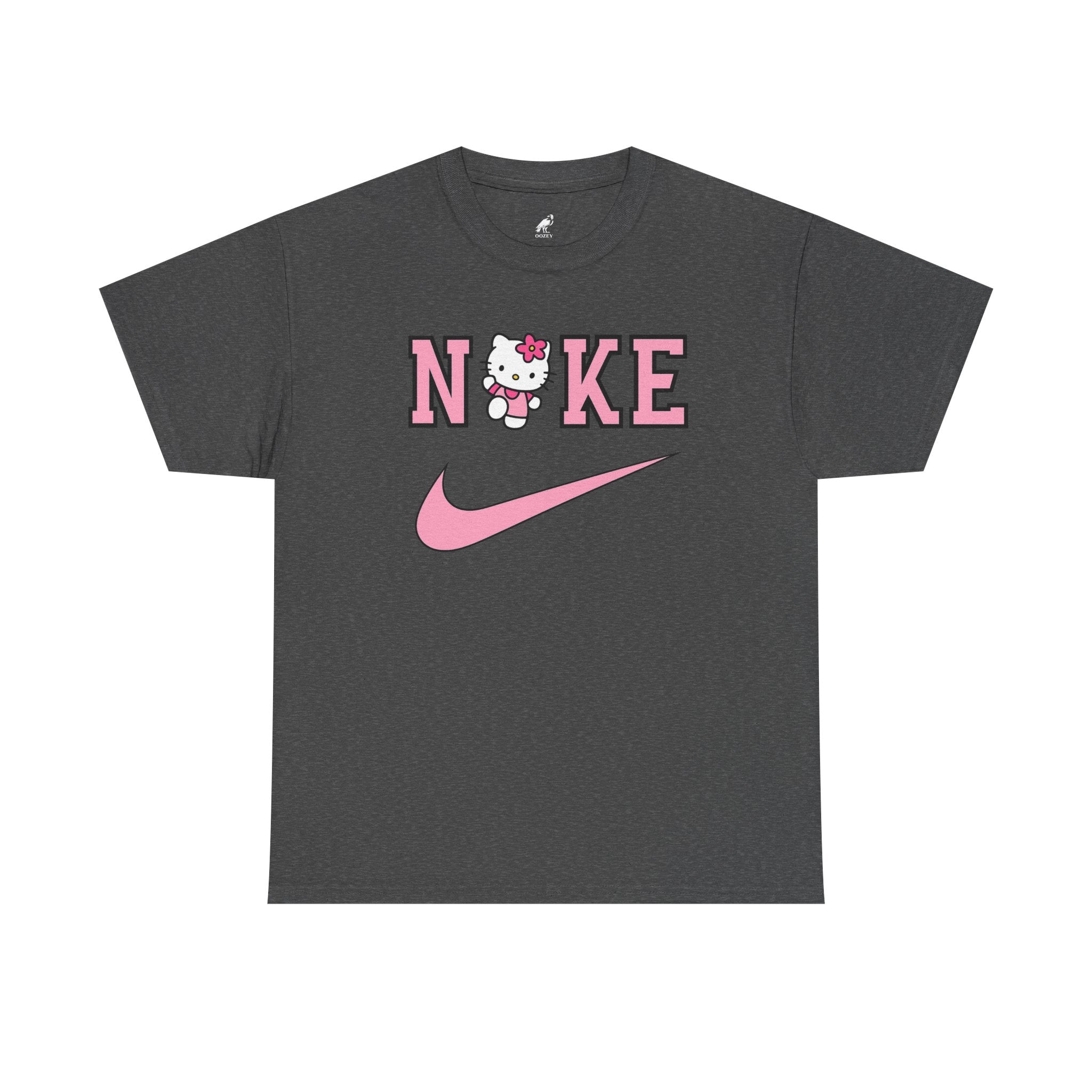 Hello Kitty x Pink Swoosh Tee — "NIKE" Parody Graphic T‑Shirt