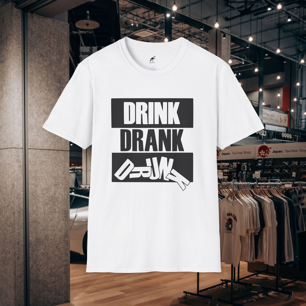 Drink Drank Drunk Graphic T-Shirt — Funny Party Slogan Tee